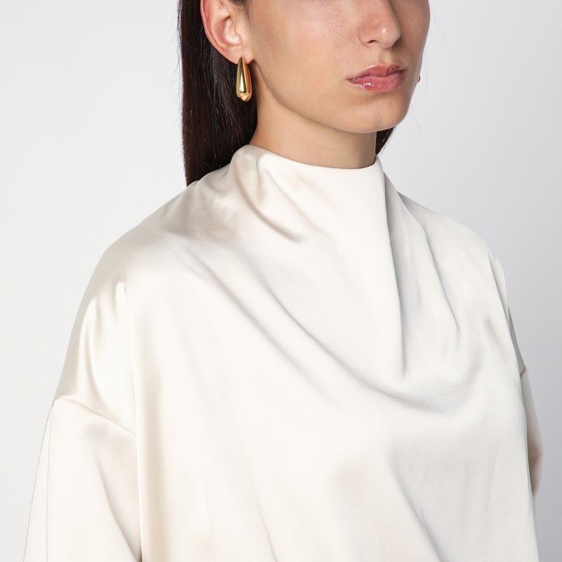 THE ANDAMANE Mini Long Sleeve Satin Bodysuit