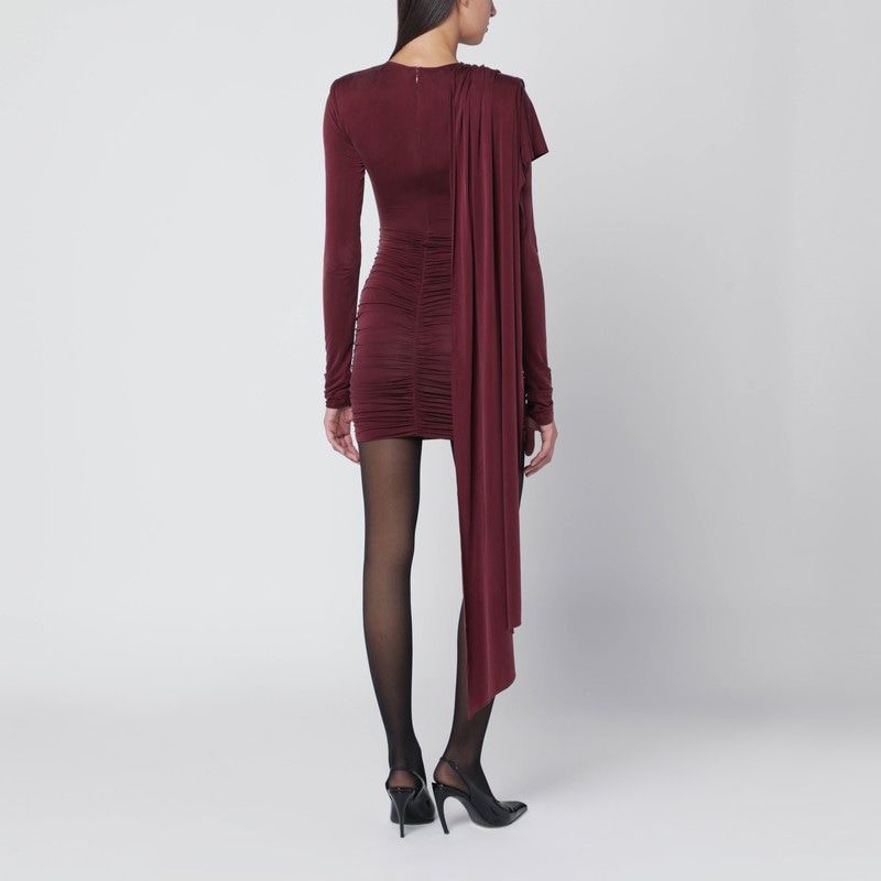 THE ANDAMANE Fitted Mini Dress with Side Cape for Women