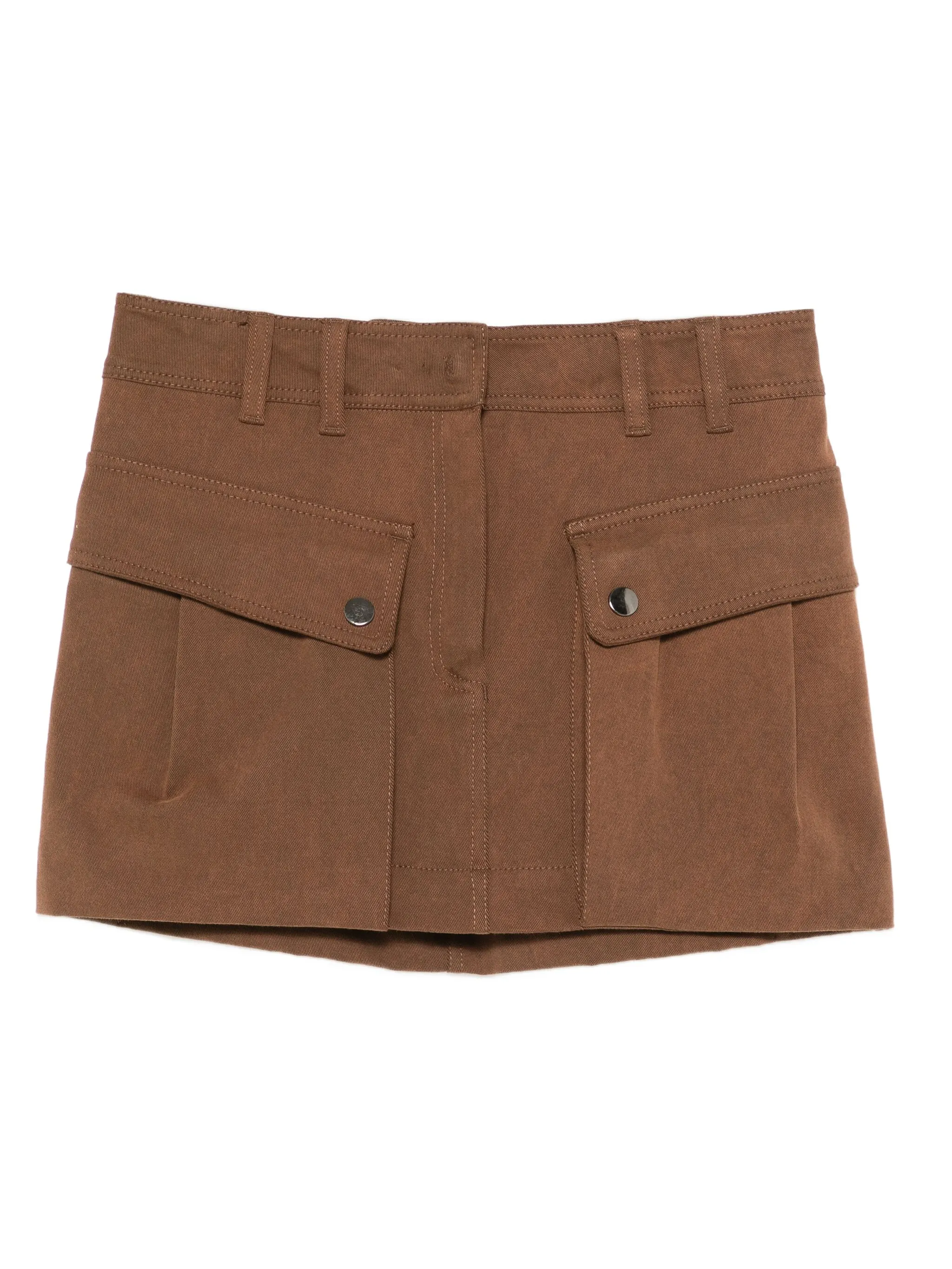 THE ANDAMANE Cargo Mini Skirt with Zip and Button Closure