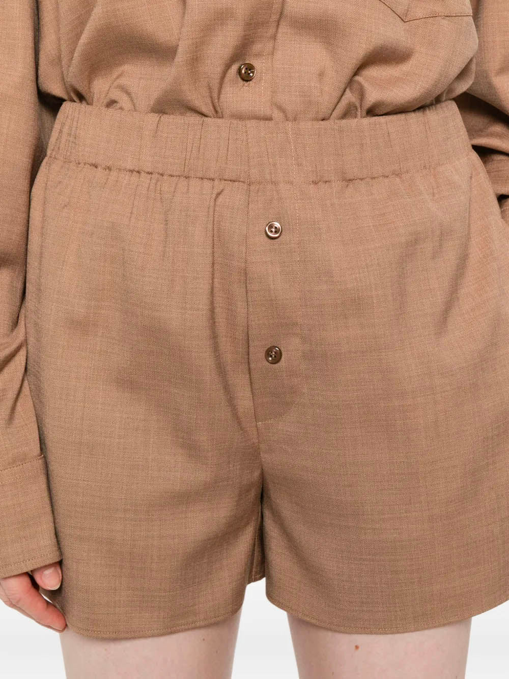 THE ANDAMANE Georgiana Oversized Button-Up Shirt and Boyfriend Boxer Short Set (S)