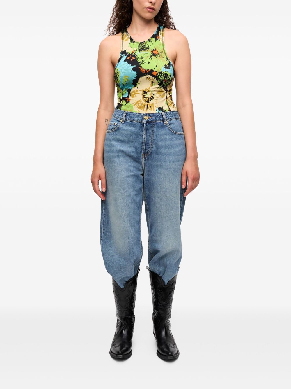 GANNI Sleeveless Racerback Bodysuit - Women's