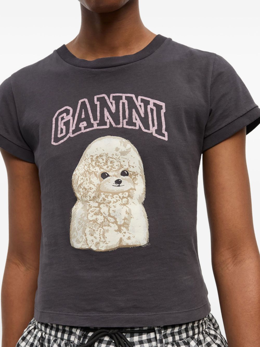 GANNI Short Sleeve Poodle Graphic T-Shirt
