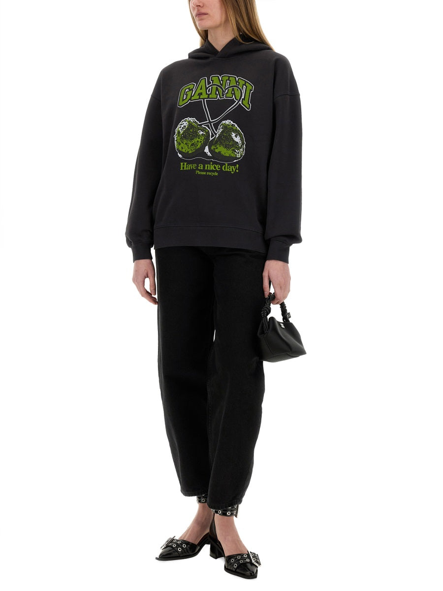 GANNI Cherries Organic Cotton Hoodie for Women