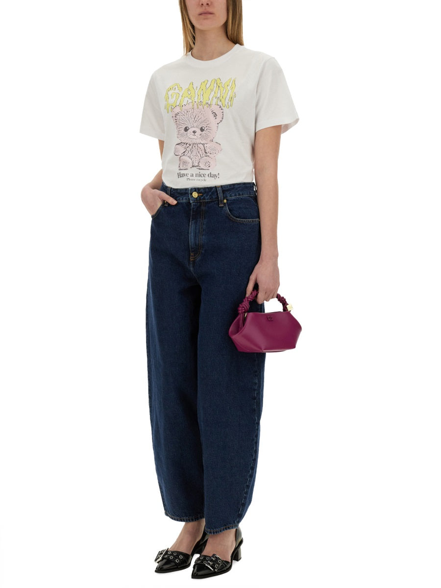 GANNI Relaxed Teddy T-Shirt Size S