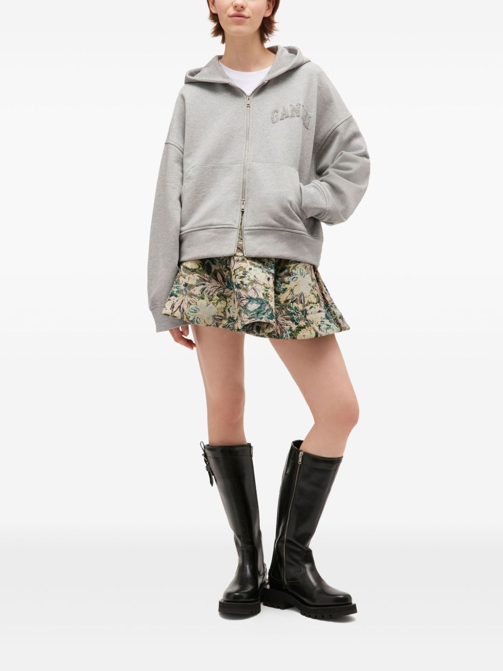 GANNI Organic Cotton Zipped Hoodie