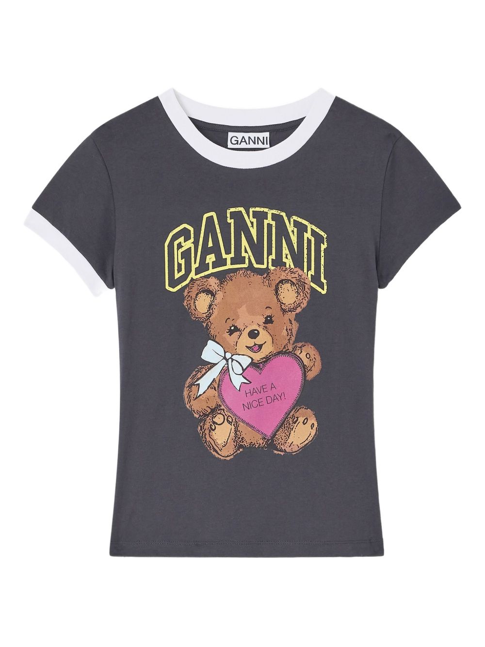 GANNI Organic Cotton Teddy Bear Graphic T-Shirt