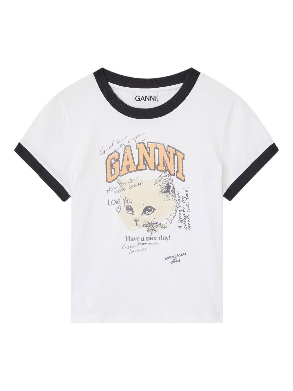 GANNI Kitty Organic Cotton T-Shirt