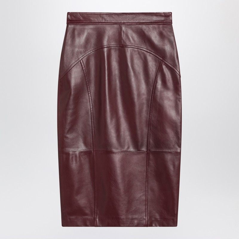 MAX MARA STUDIO High Waist Nappa Leather Pencil Skirt
