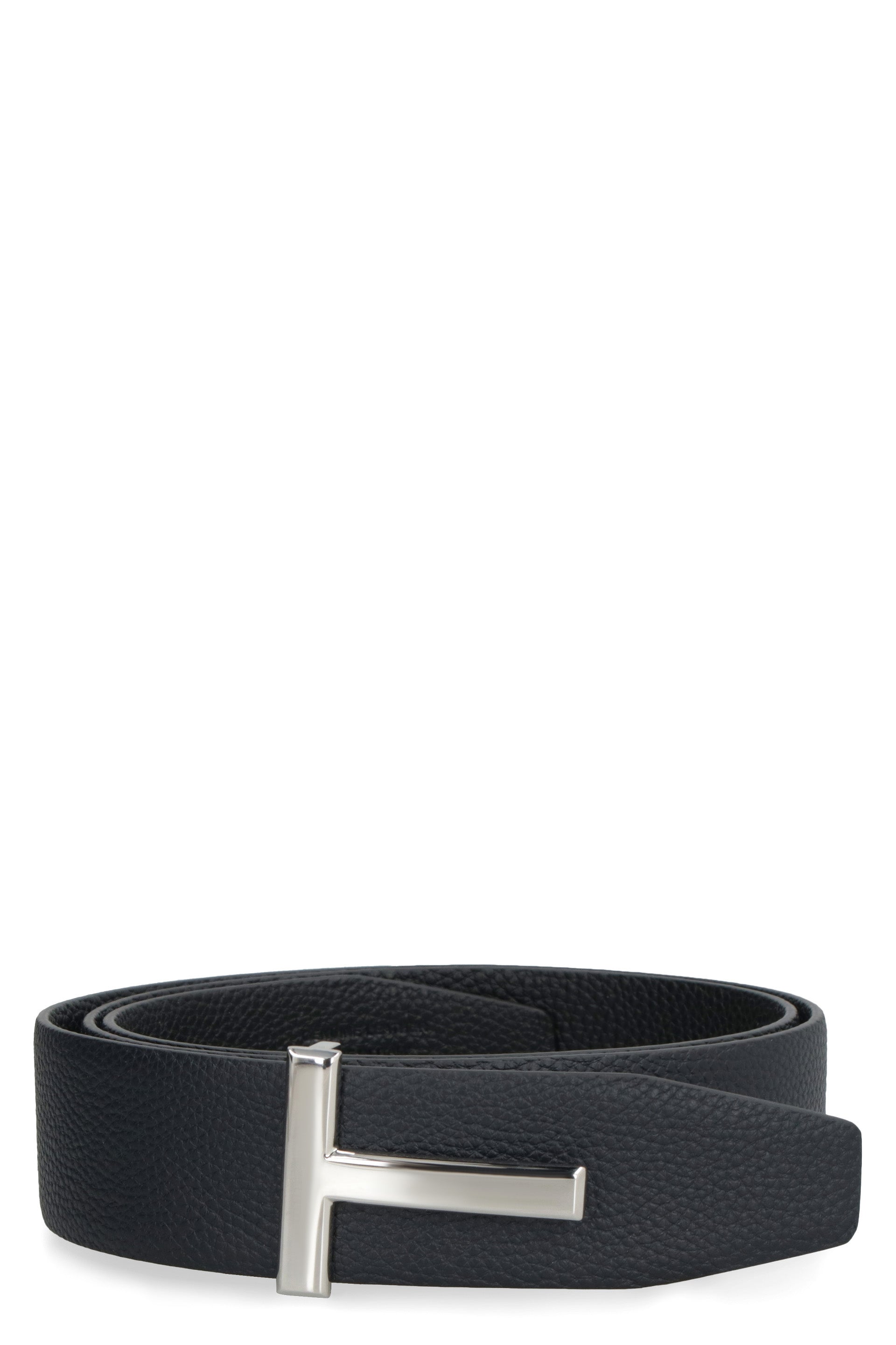 TOM FORD Grained Leather T Icon Reversible Belt