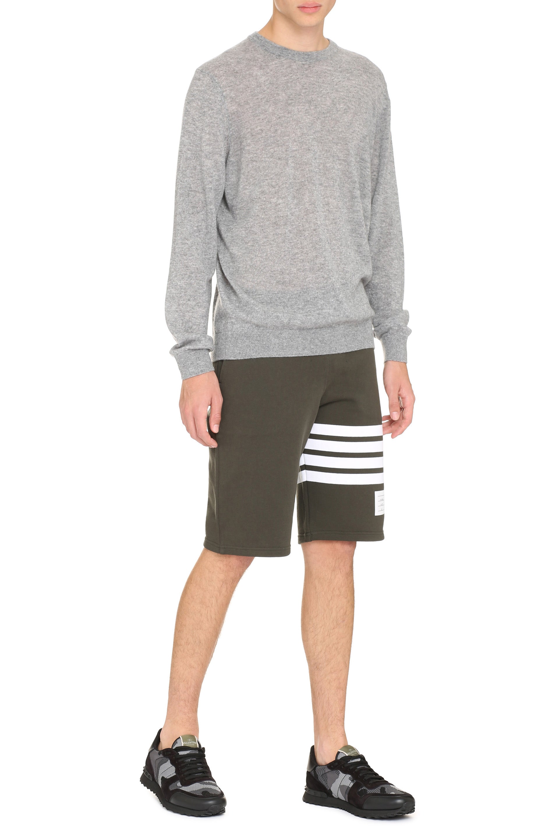 THE (ALPHABET) Cashmere Knit Sweater with Ribbed Edges