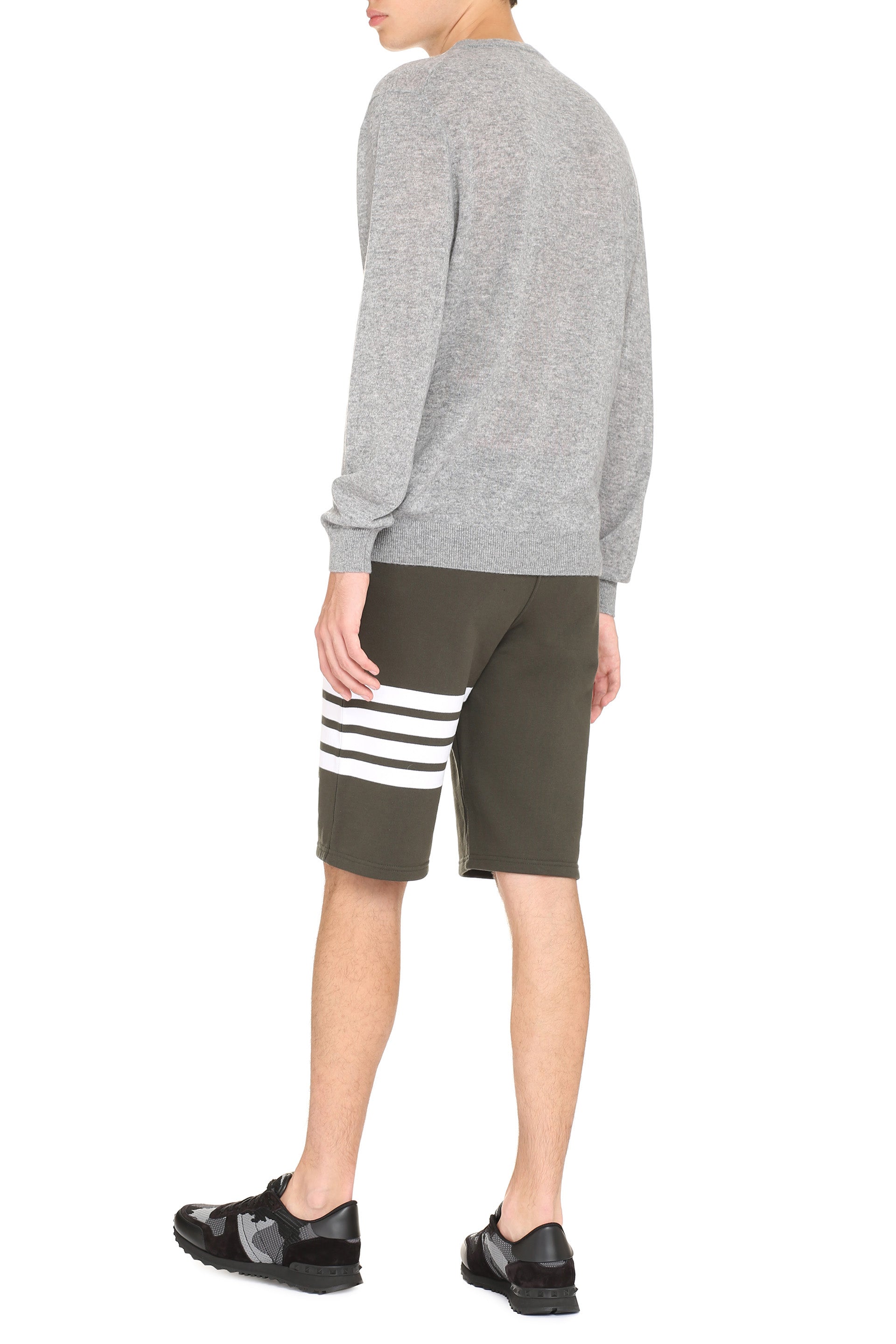 THE (ALPHABET) Cashmere Knit Sweater with Ribbed Edges