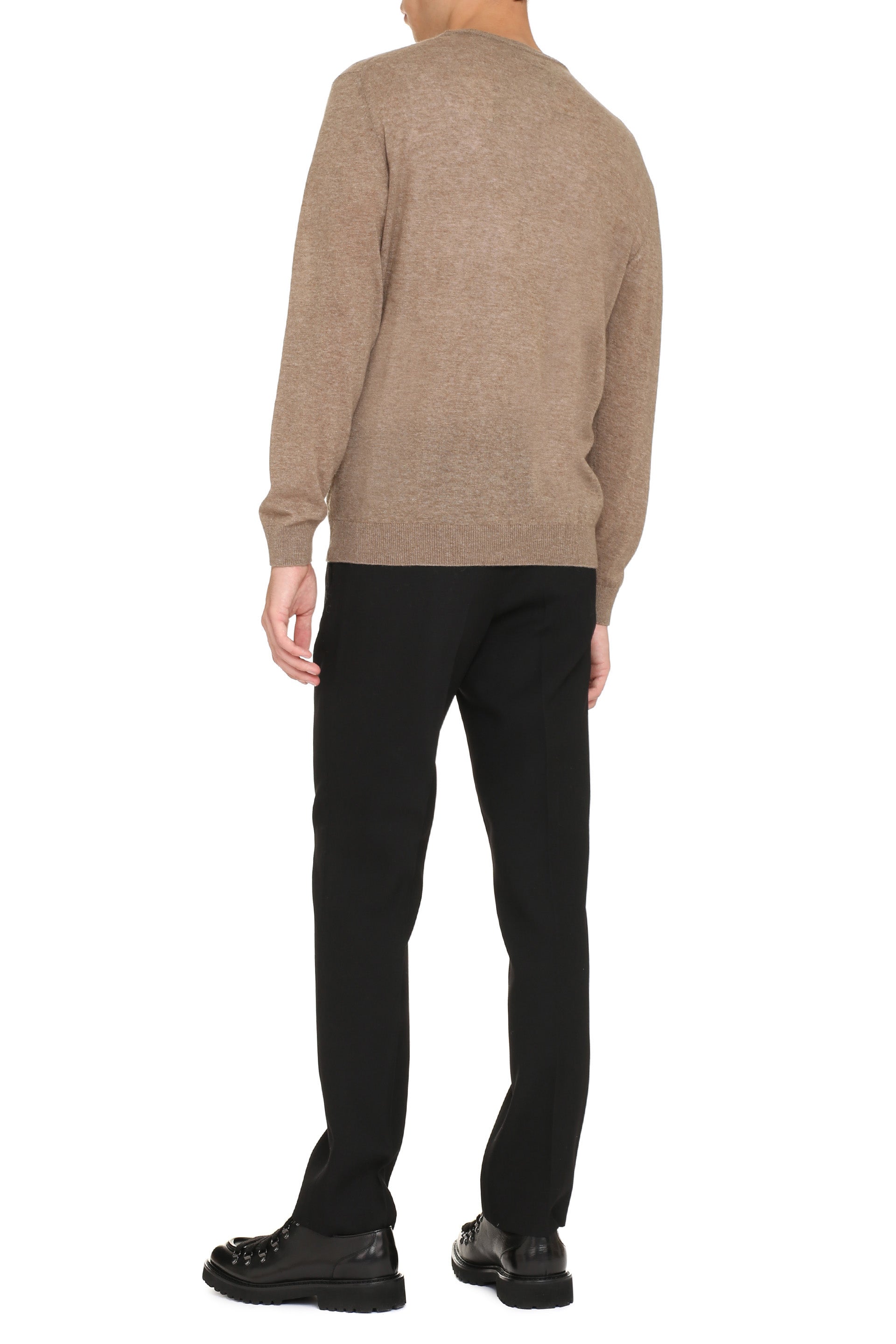 THE (ALPHABET) Stylish Cashmere Sweater for Men - Ribbed Edges