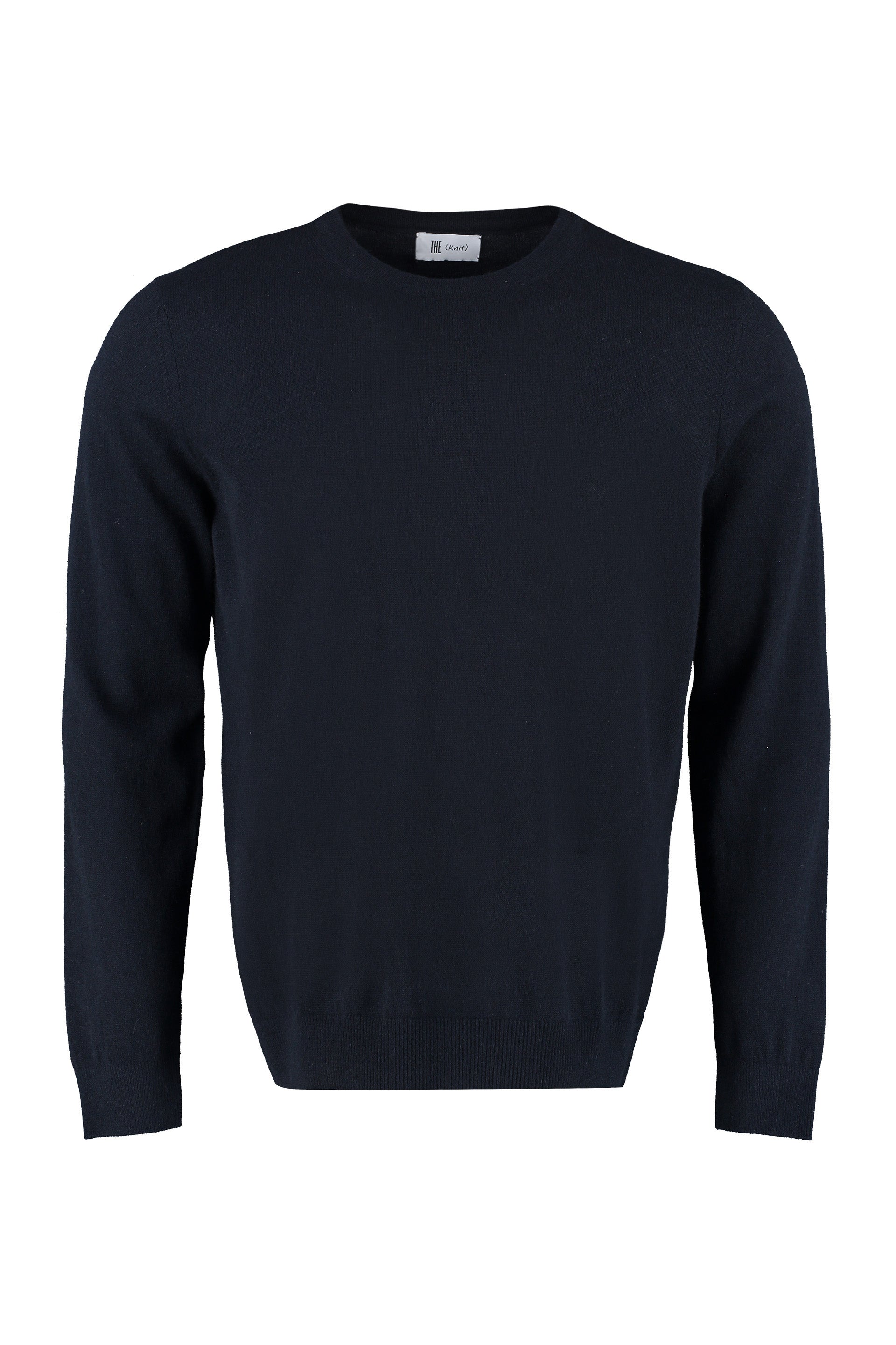 THE (ALPHABET) Cashmere Knit Sweater with Ribbed Edges