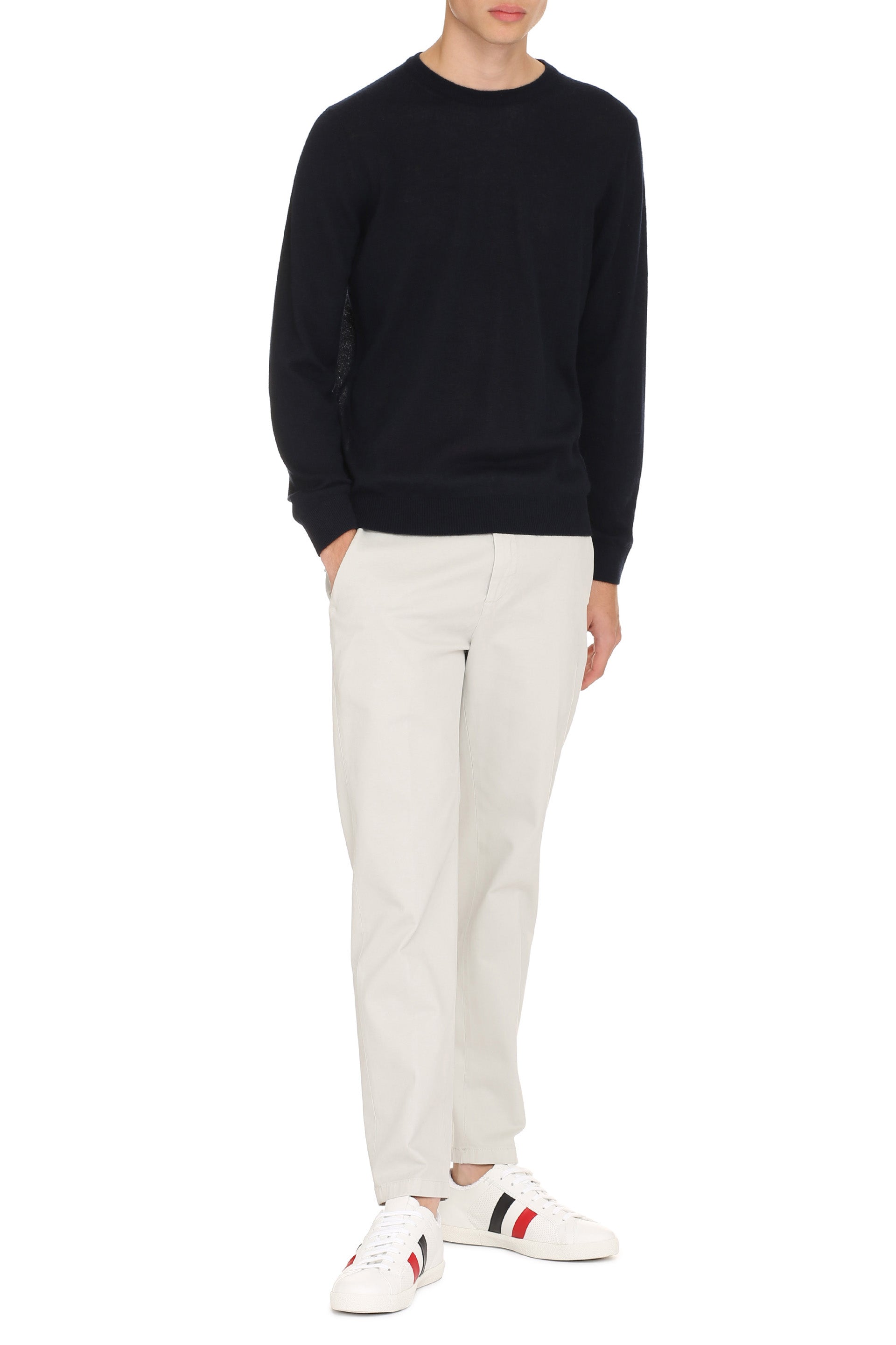 THE (ALPHABET) Cashmere Knit Sweater with Ribbed Edges