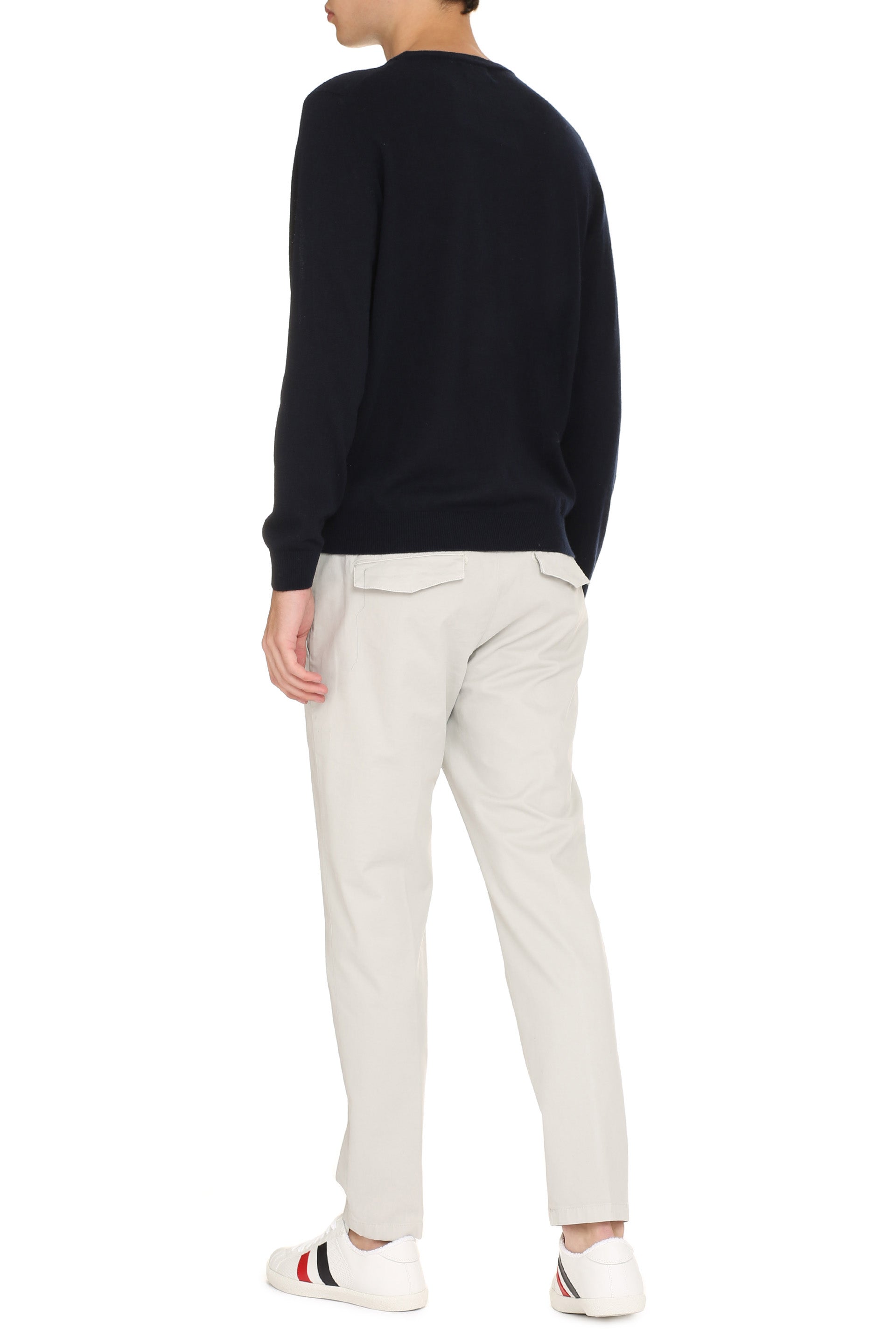 THE (ALPHABET) Cashmere Knit Sweater with Ribbed Edges