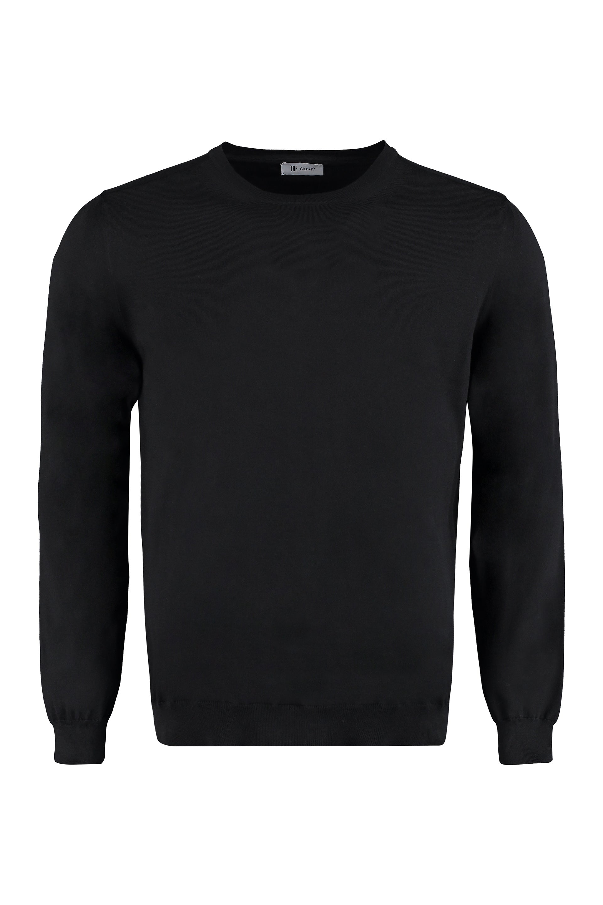 THE (ALPHABET) Fine-Knit Sweater with Ribbed Edges