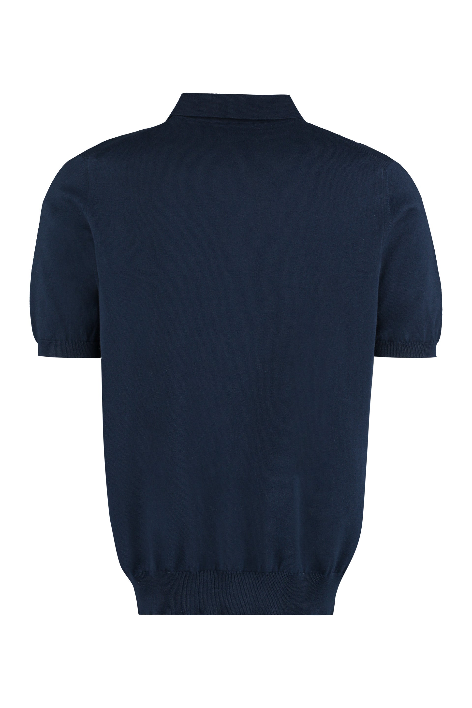 THE (ALPHABET) Men's Cotton Knit Polo Shirt with Ribbed Edges