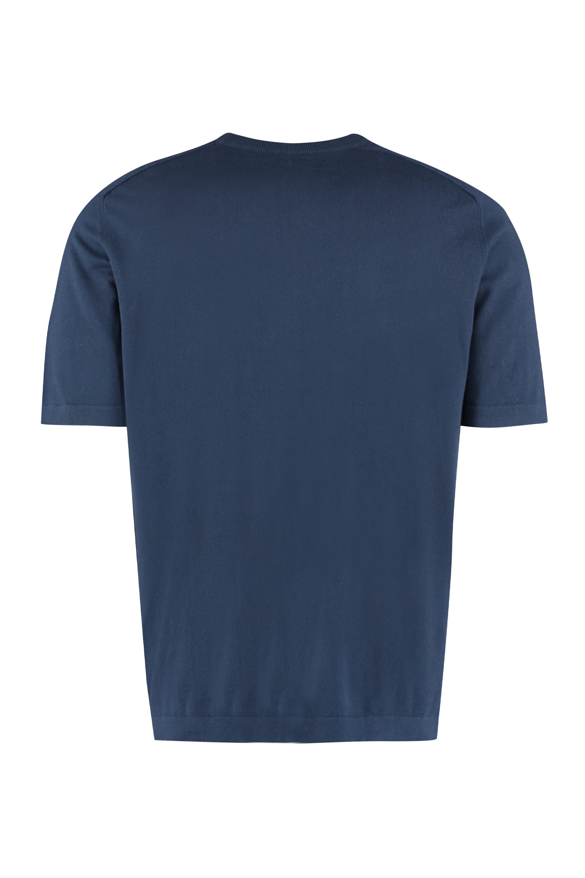 THE (ALPHABET) Cotton Knit T-Shirt with Mini Side Slits