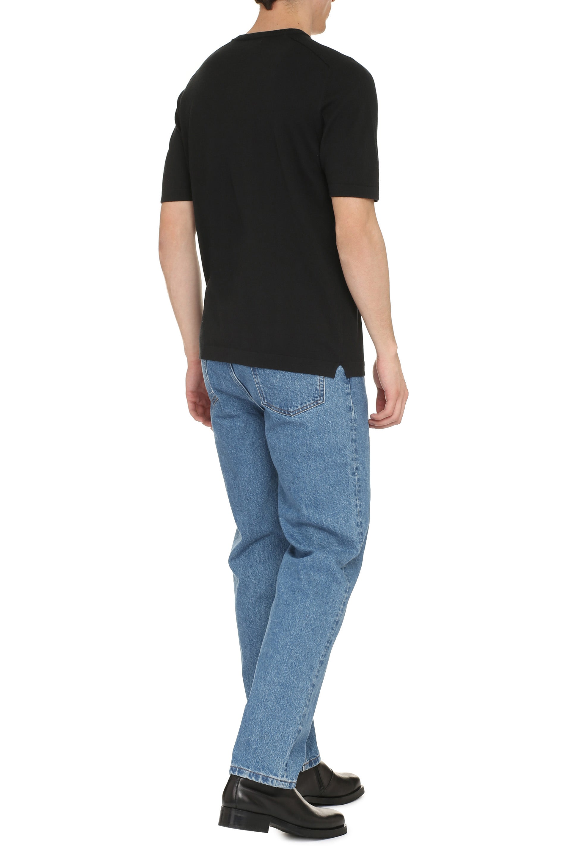 THE (ALPHABET) Classic Knit Short Sleeve Sweater