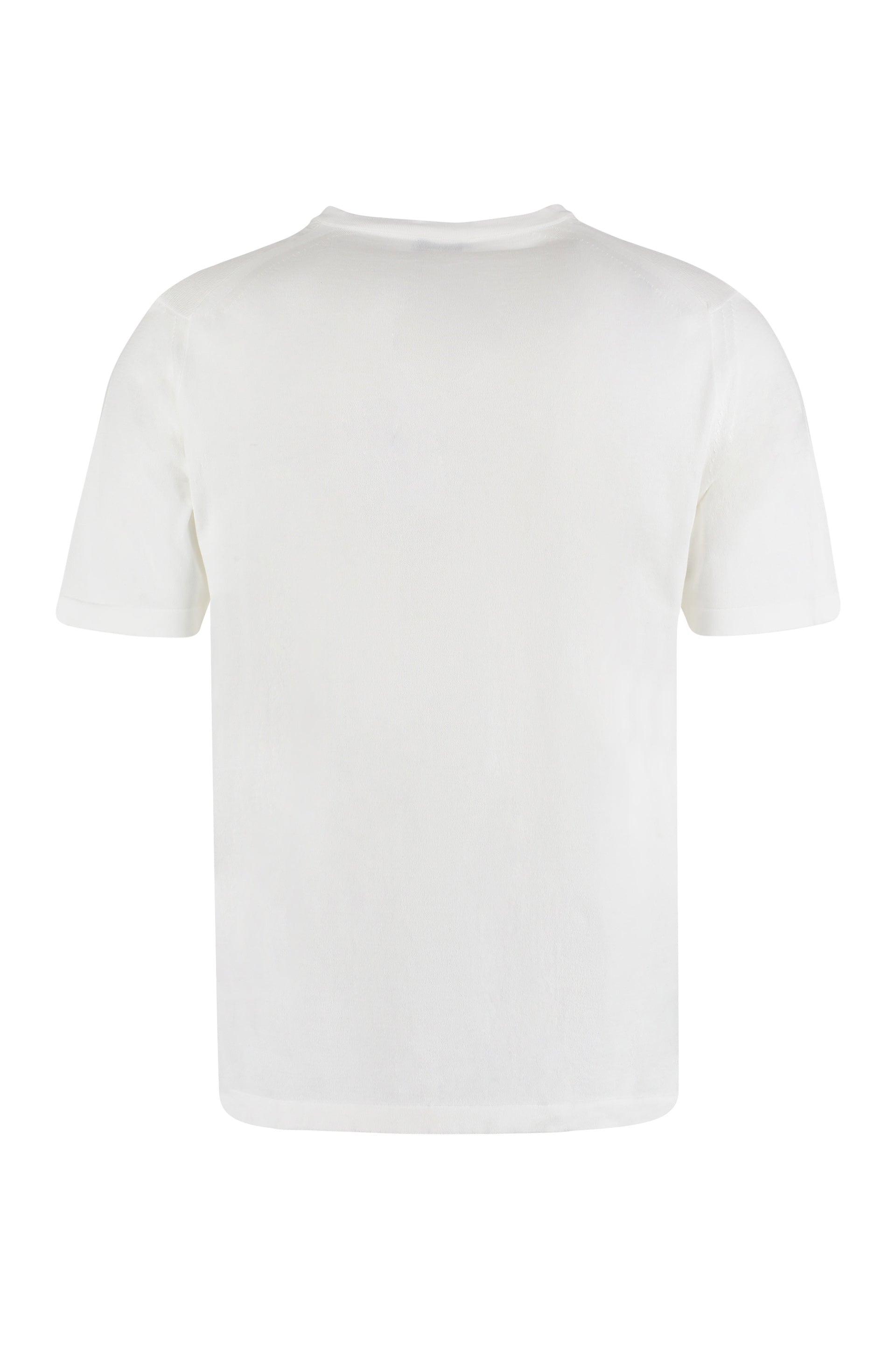 THE (ALPHABET) Modern Cotton Knit T-Shirt with Side Slits