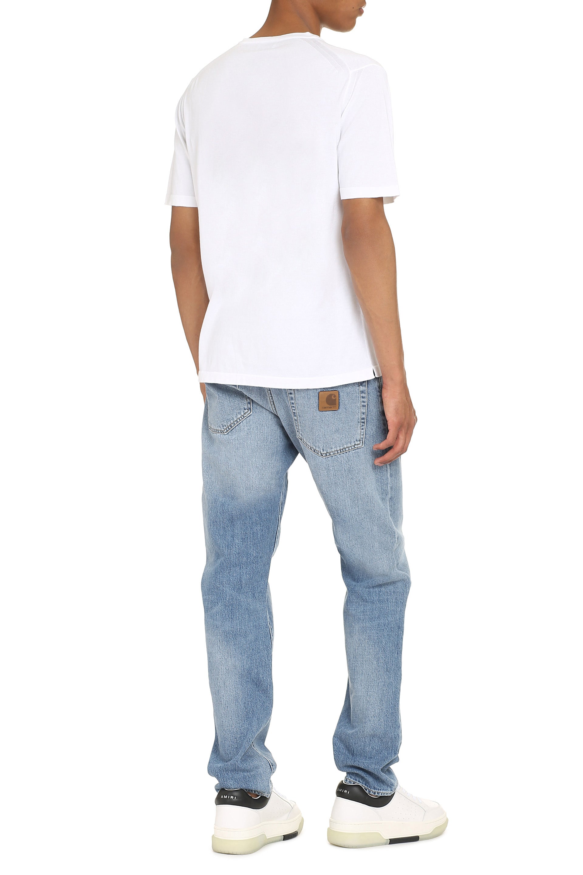 THE (ALPHABET) Modern Cotton Knit T-Shirt with Side Slits