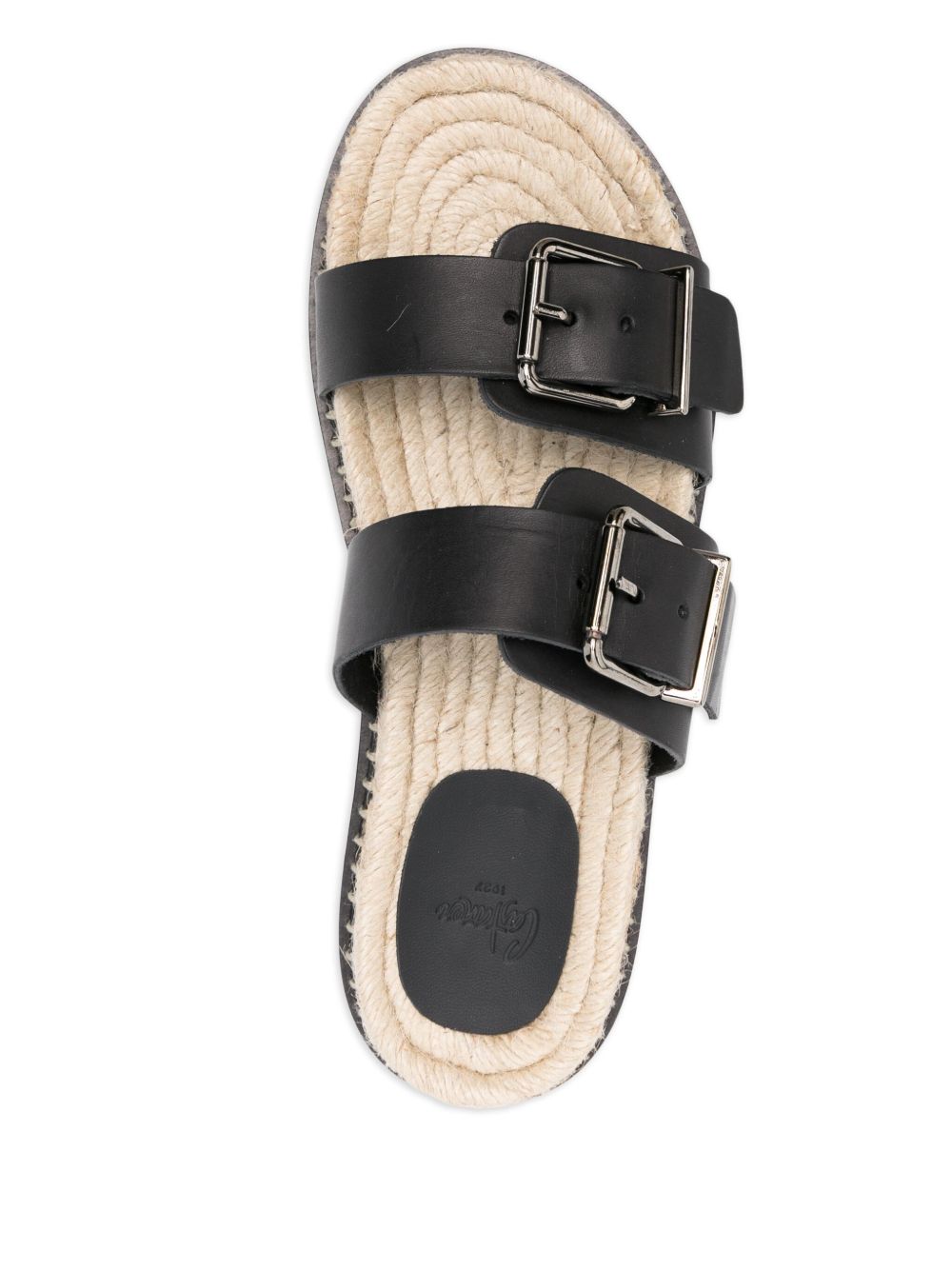 CASTAÑER Double Buckle Leather Flat Sandals