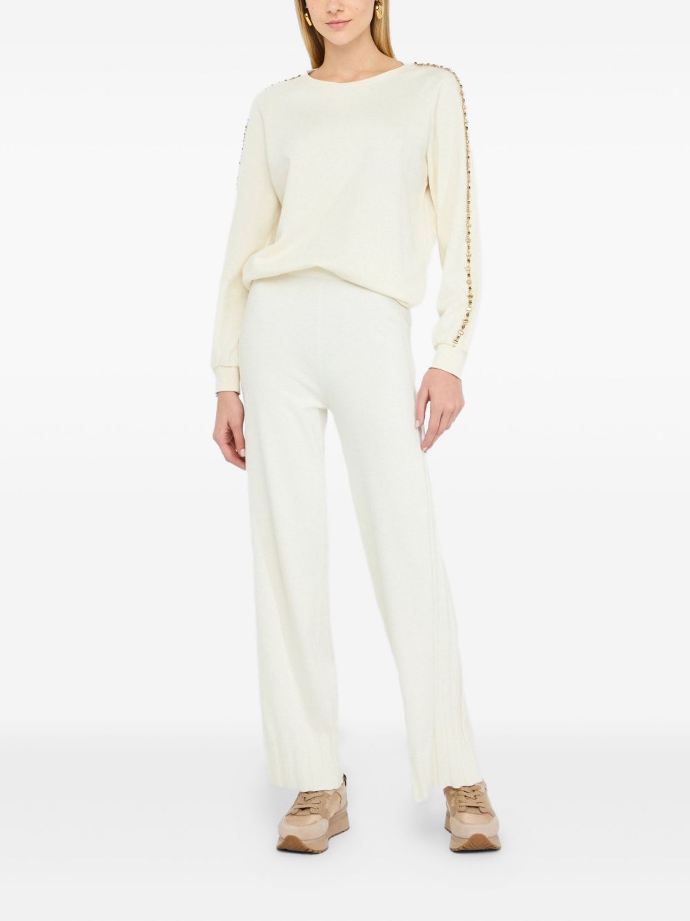 LIU JO Rhinestone Shoulder Sweater for Women