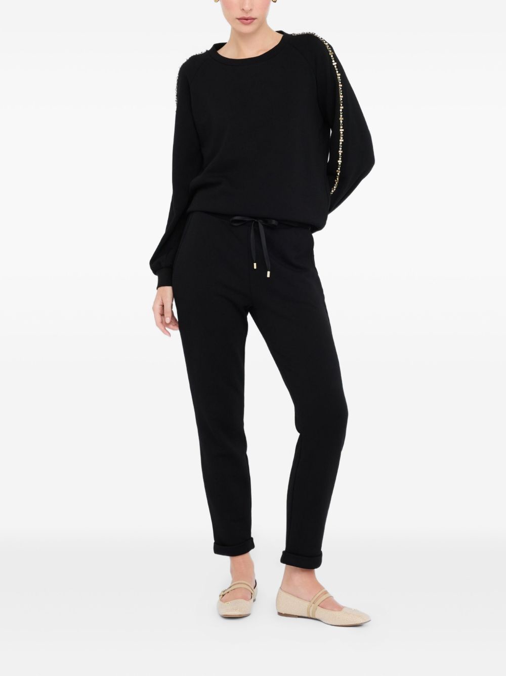 LIU JO Rhinestone Embellished Crewneck Sweater
