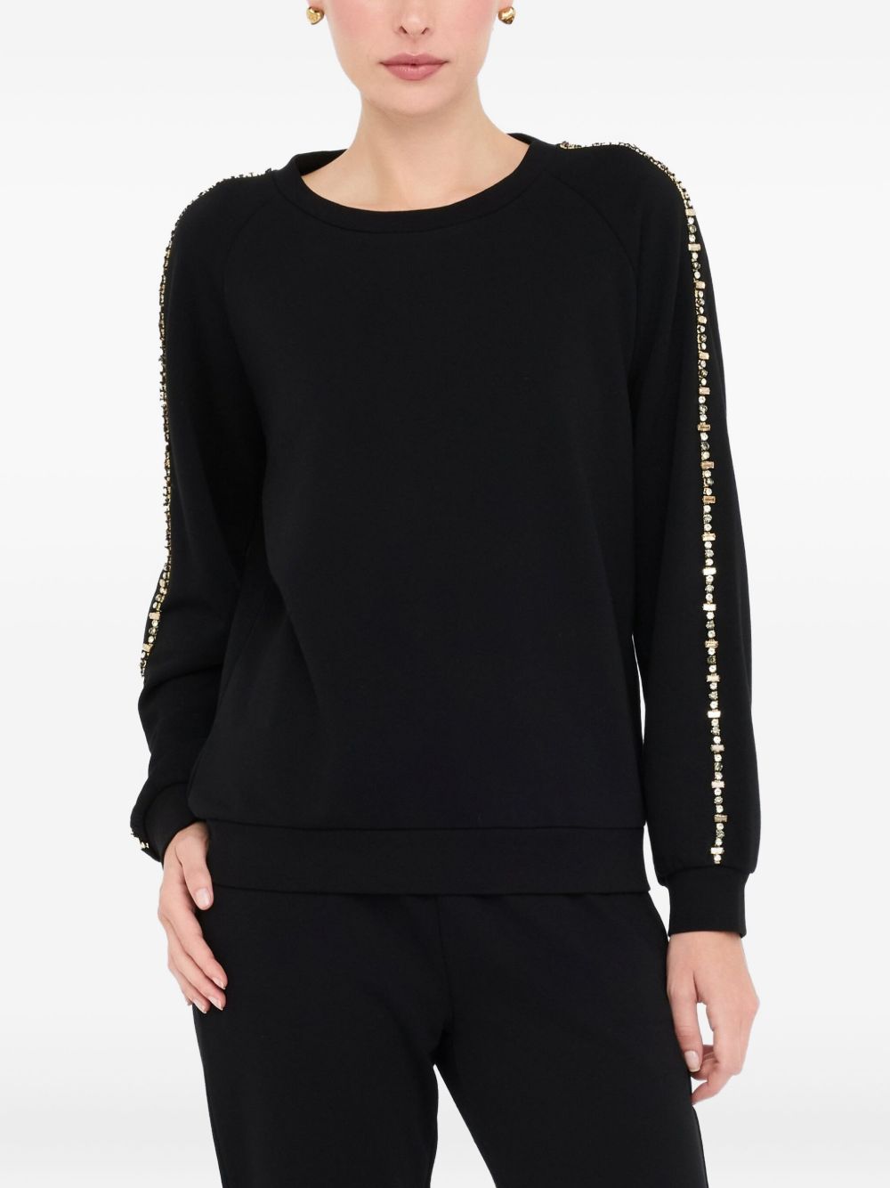 LIU JO Rhinestone Embellished Crewneck Sweater