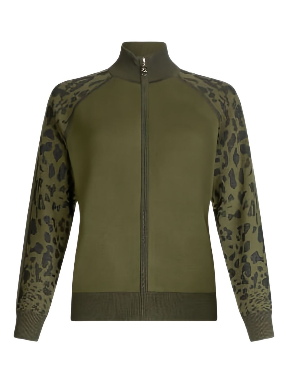 LIU JO Leopard Print Sleeves Zip Jacket