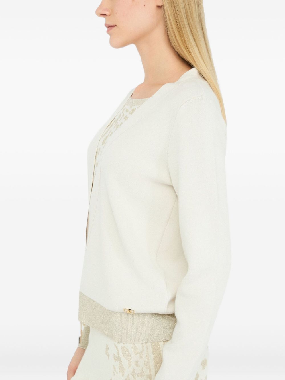 LIU JO Jacquard V-Neck Sweater for Women