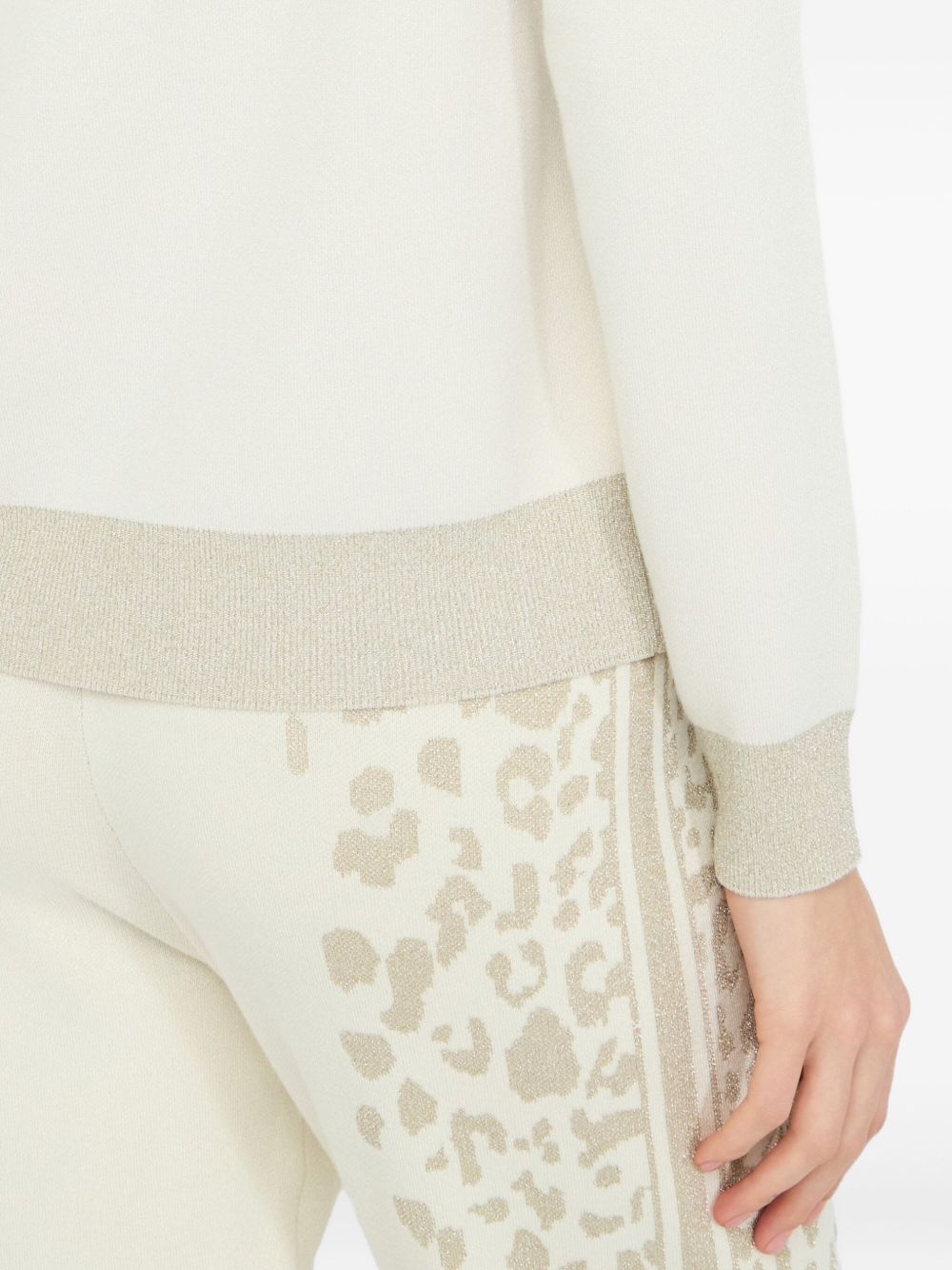 LIU JO Jacquard V-Neck Sweater for Women