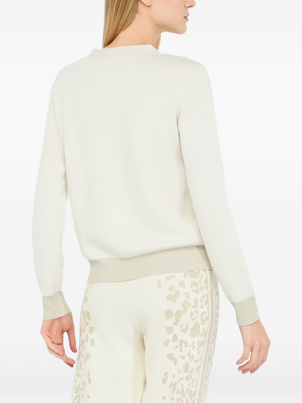 LIU JO Jacquard V-Neck Sweater for Women