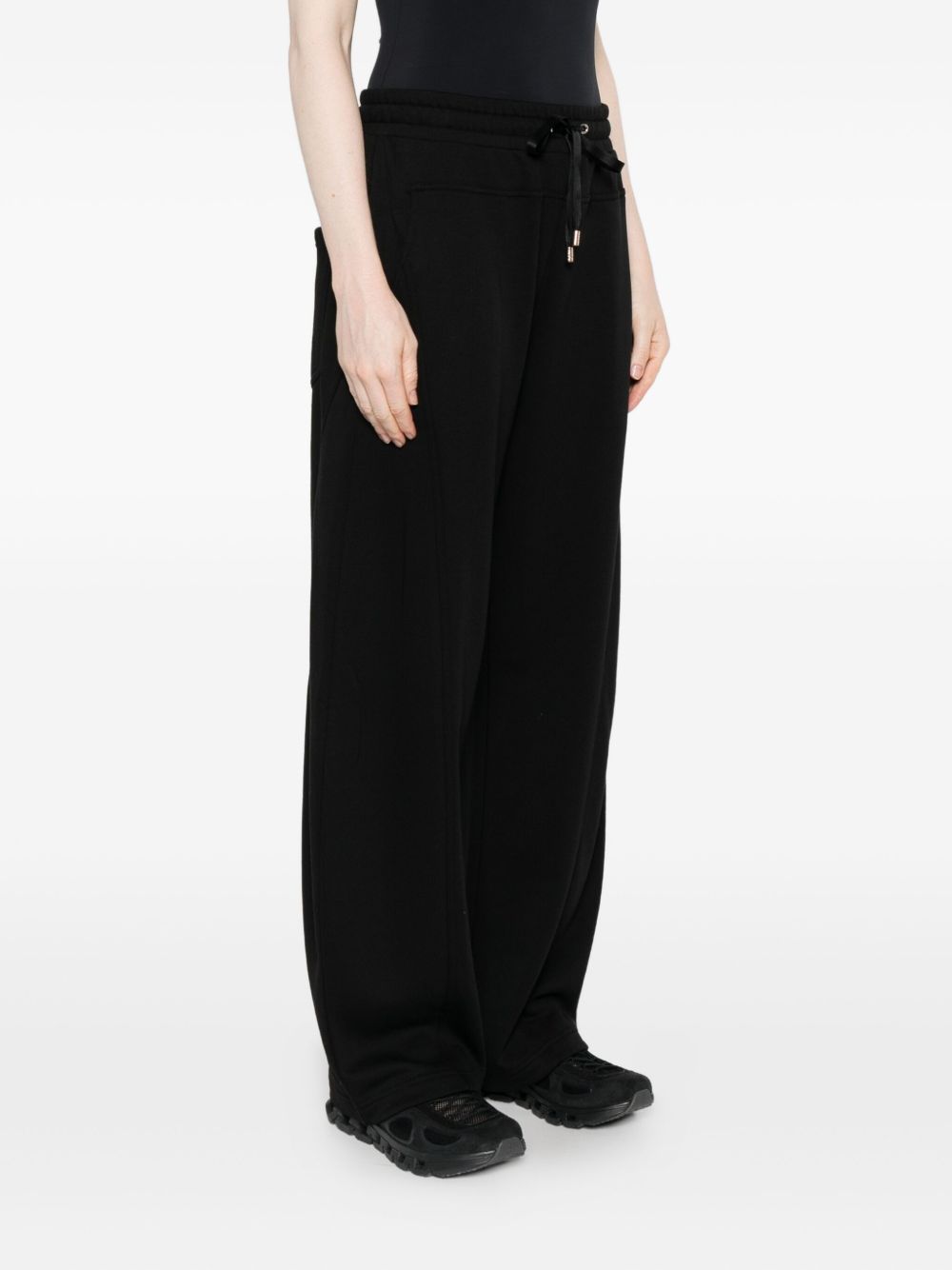 LIU JO Drawstring Cotton Pants with Side Panels - Straight Leg