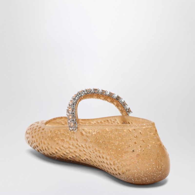 JIMMY CHOO The Jelly Transparent Ballet Flats with Crystals