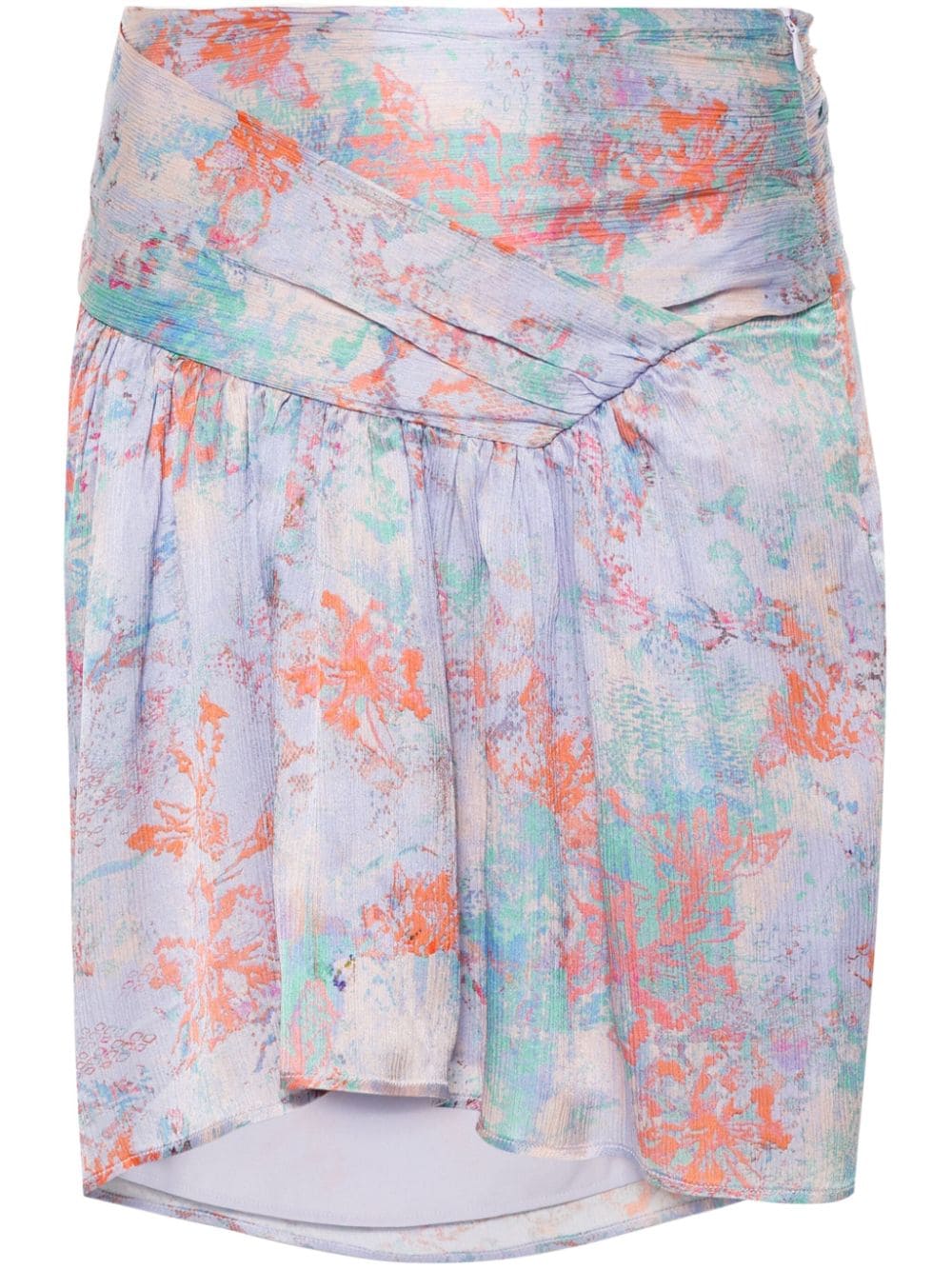 IRO Abstract Print Silk Mini Skirt