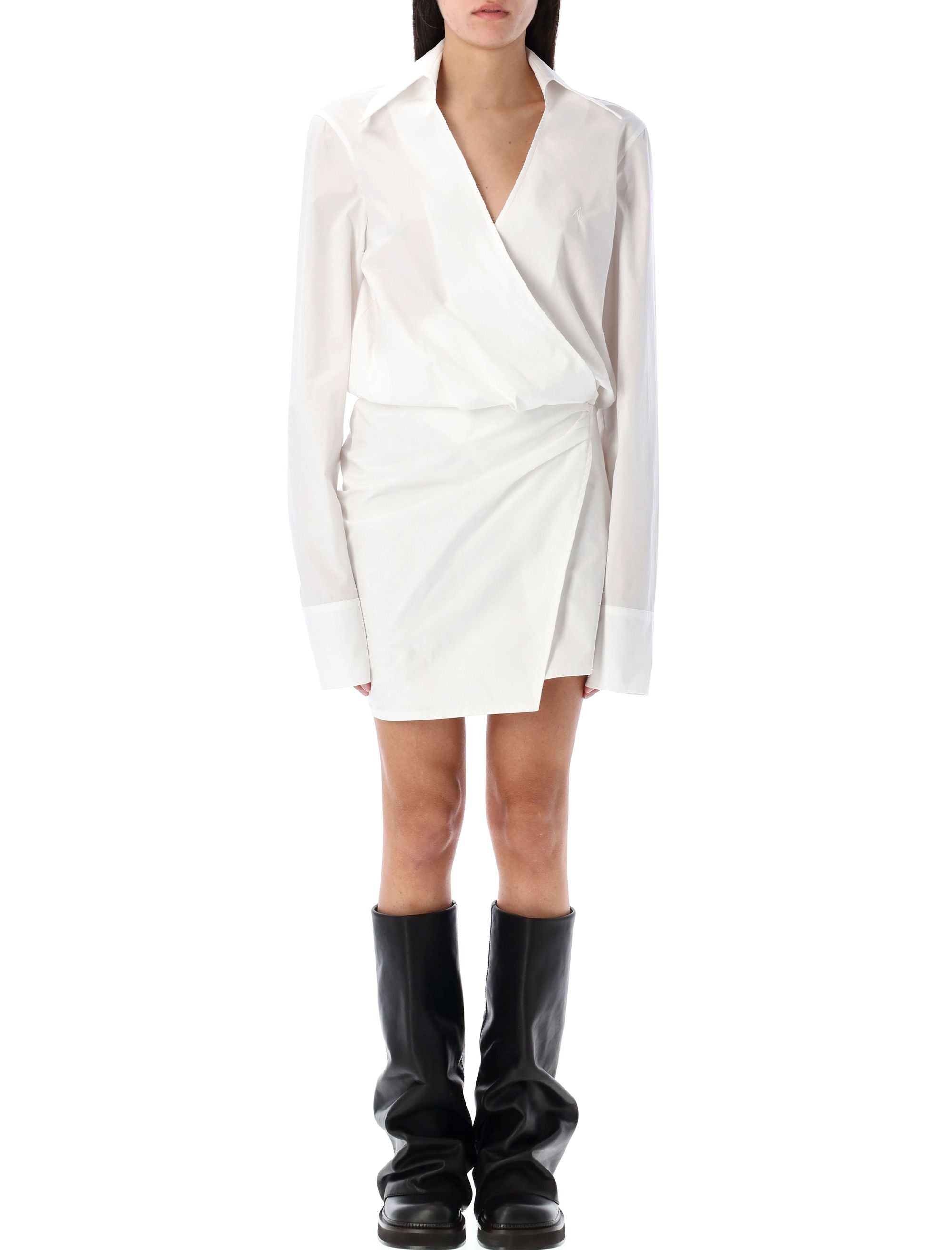 THE ATTICO Chic Striped Mini Shirt Dress