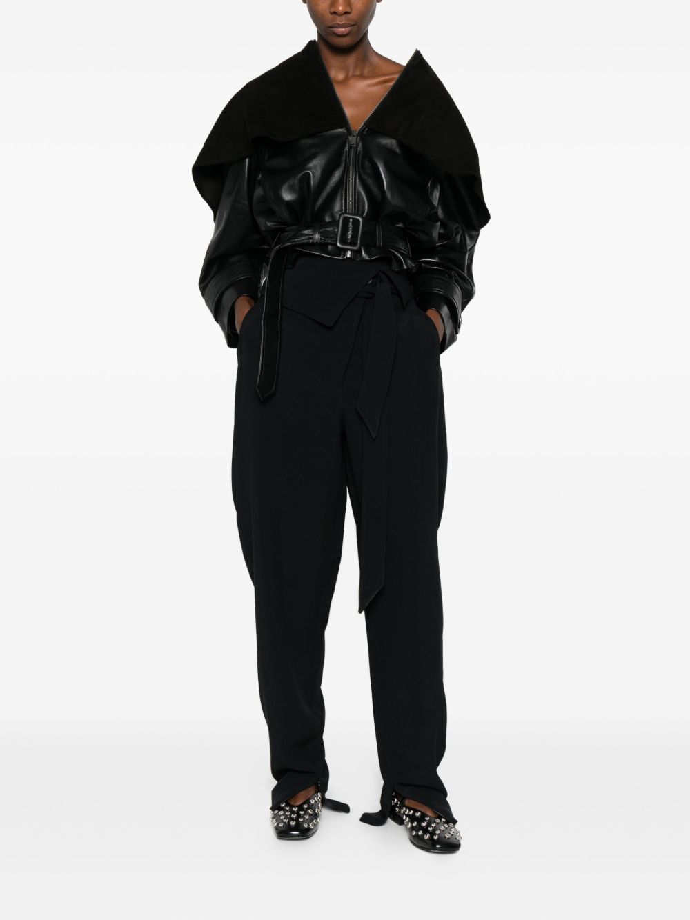 THE ATTICO Relaxed Harem Trousers with Belt - FW25