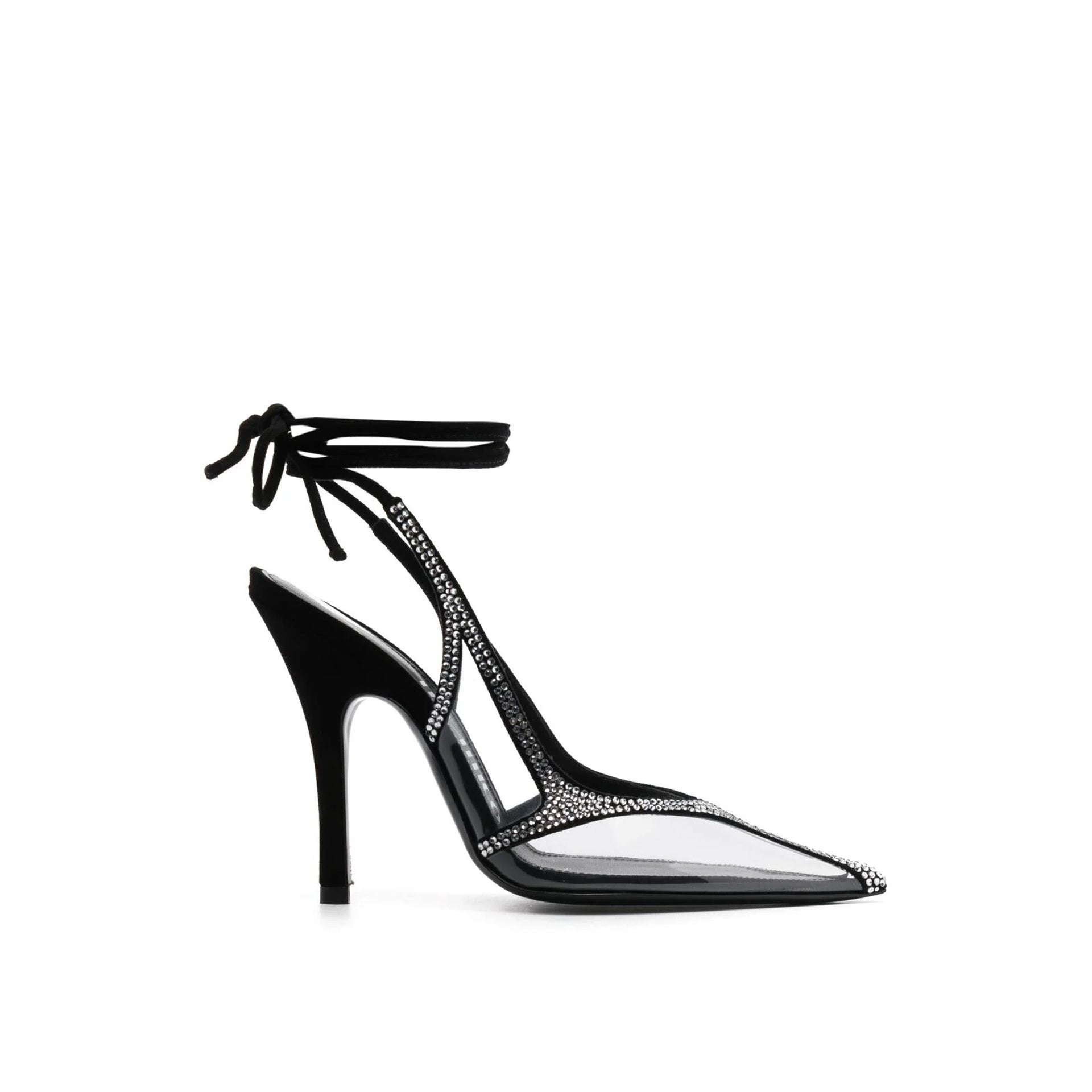 THE ATTICO Venus Chrome Slingback Pumps with 10.5 cm Heel