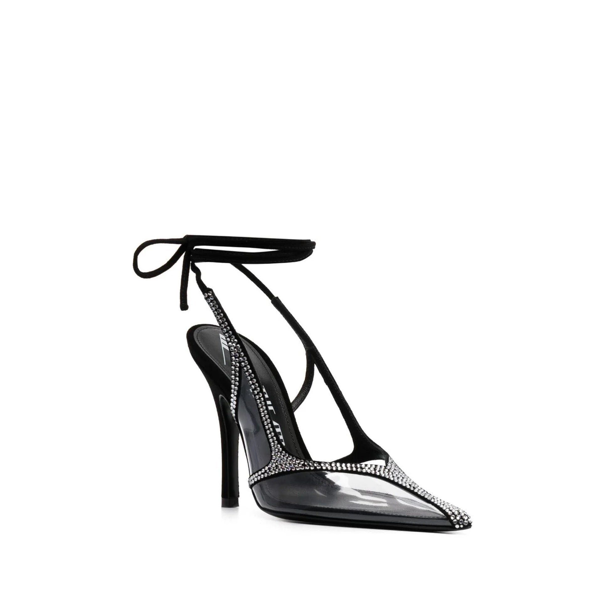 THE ATTICO Venus Chrome Slingback Pumps with 10.5 cm Heel