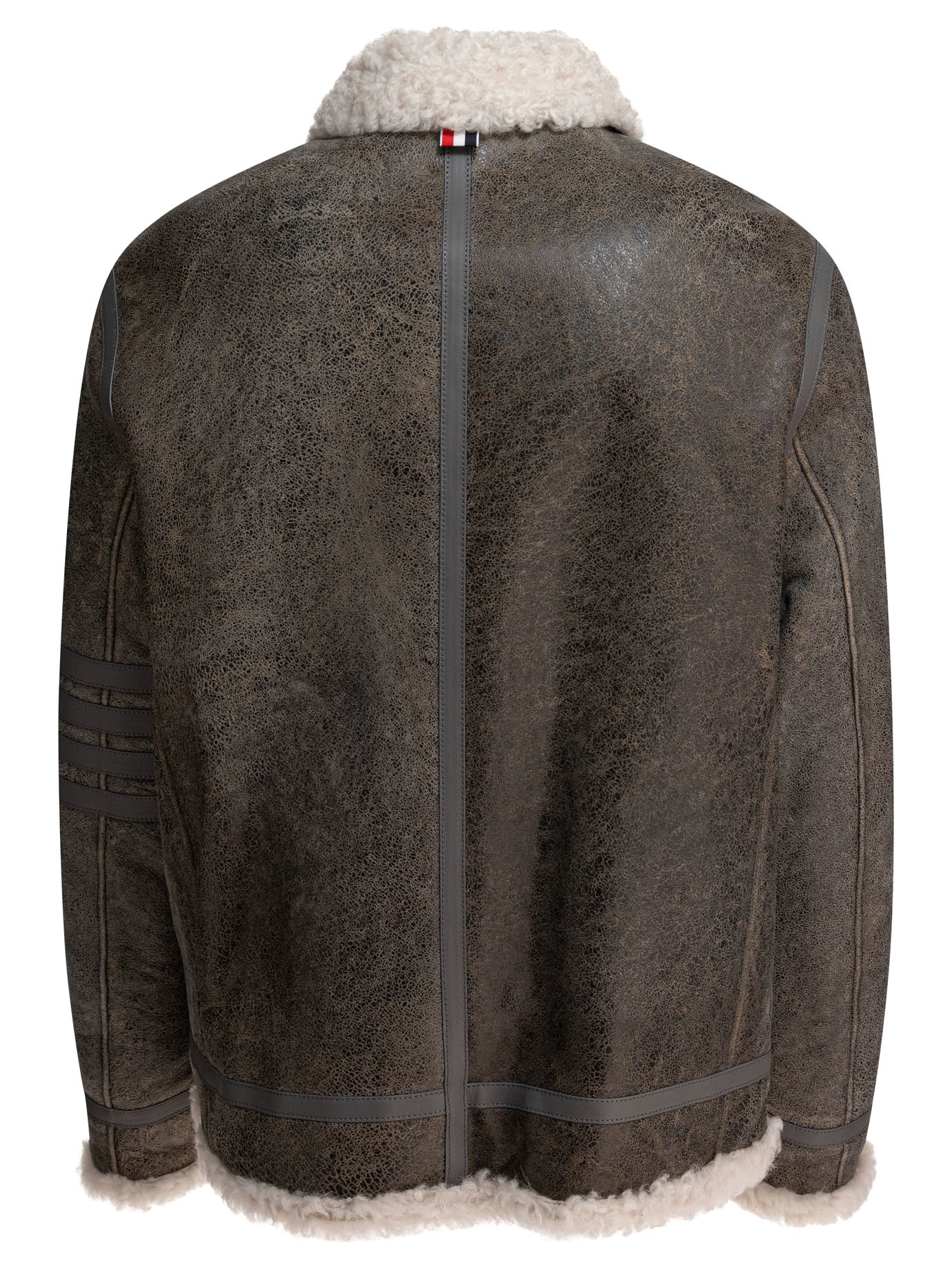 THOM BROWNE Men's Contemporary Shearling Leather Jacket - XL