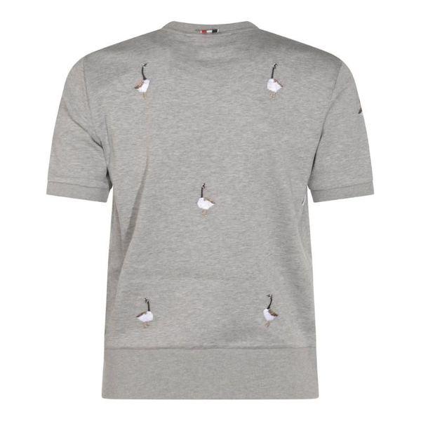 THOM BROWNE Short Sleeve Rib Cuff Sweater with Geese