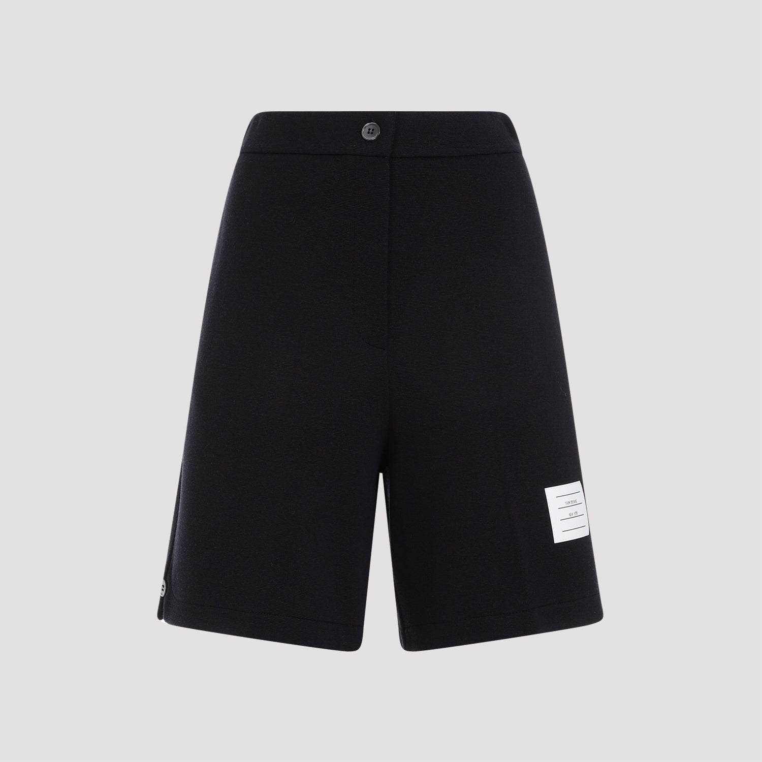 THOM BROWNE Chic High Waisted Mini Wool Shorts