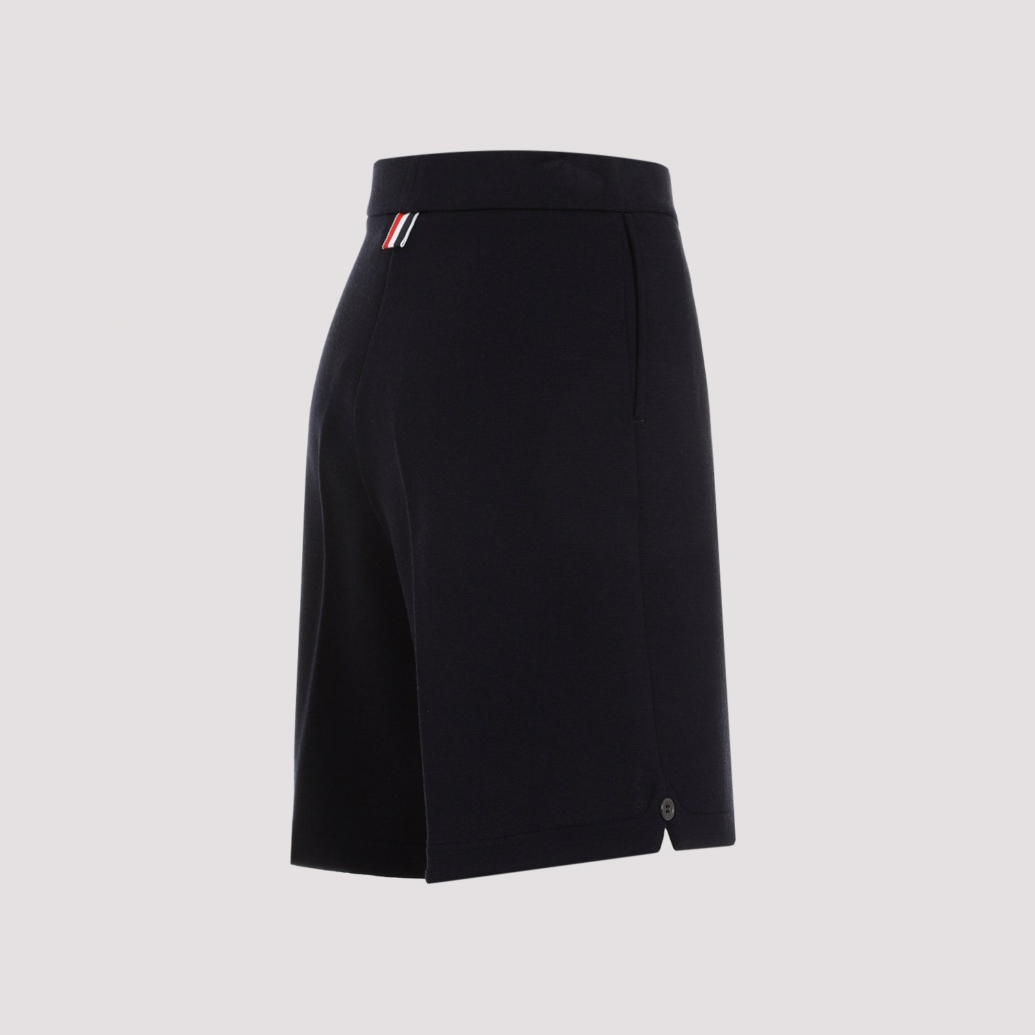 THOM BROWNE Chic High Waisted Mini Wool Shorts