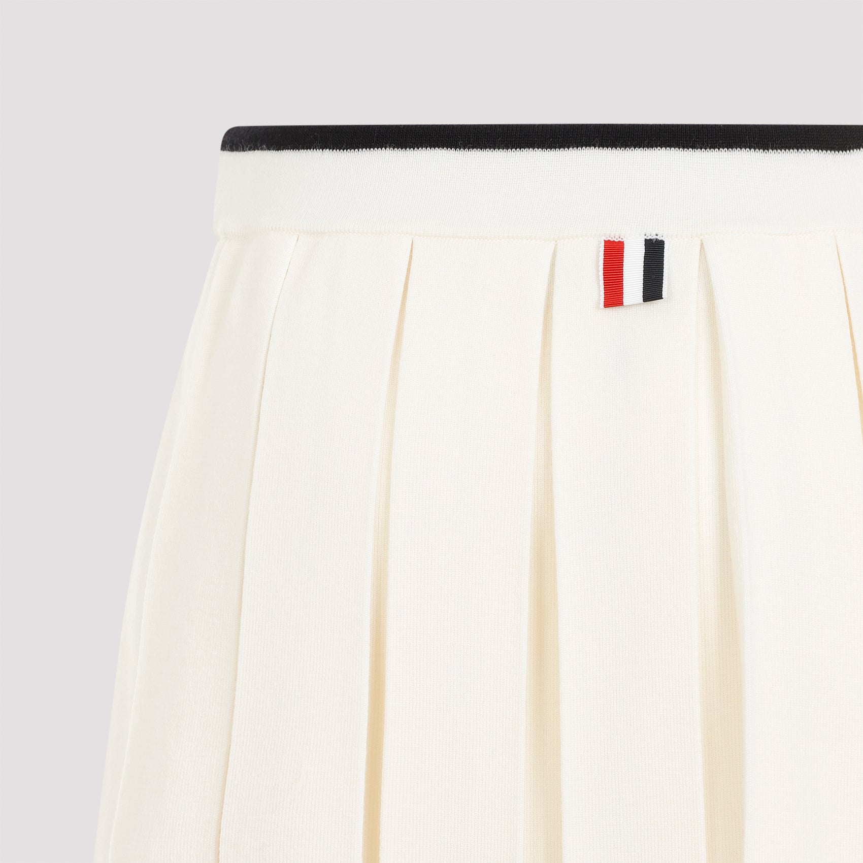 THOM BROWNE Chic Pleated Wool Skirt