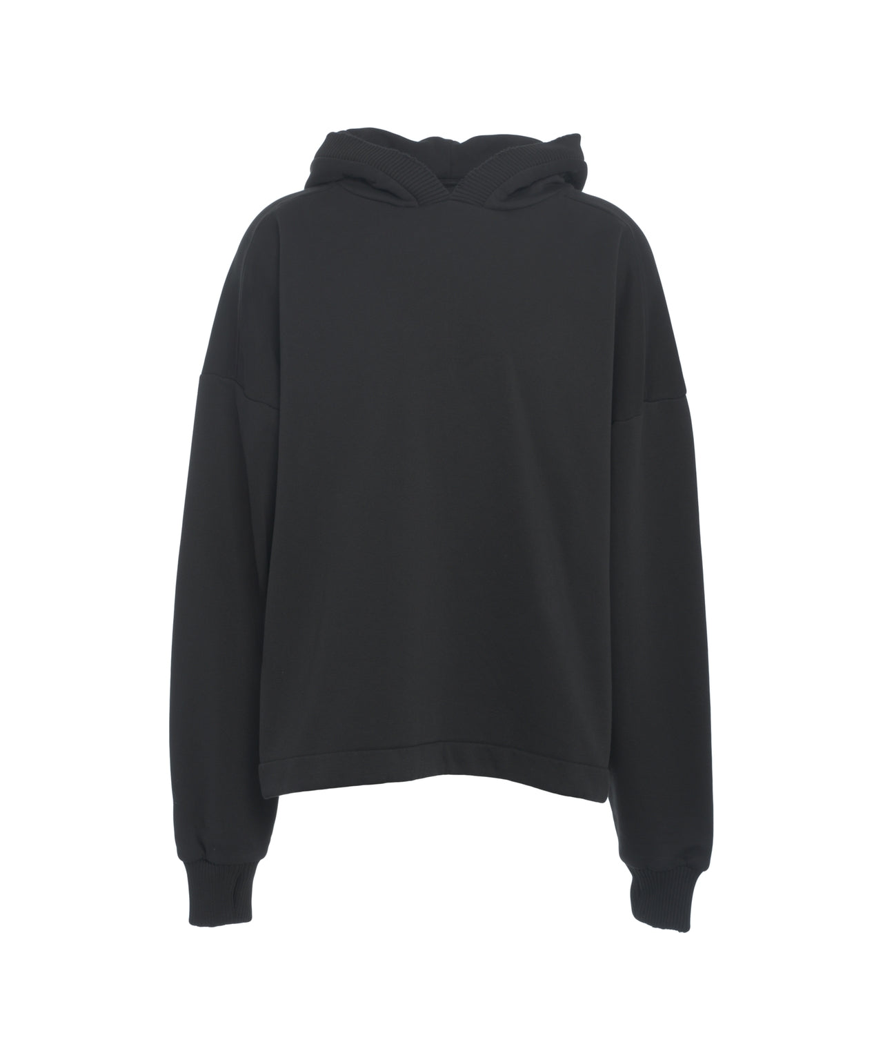 THOM KROM Oversized Cropped Hoodie with Classic Hood
