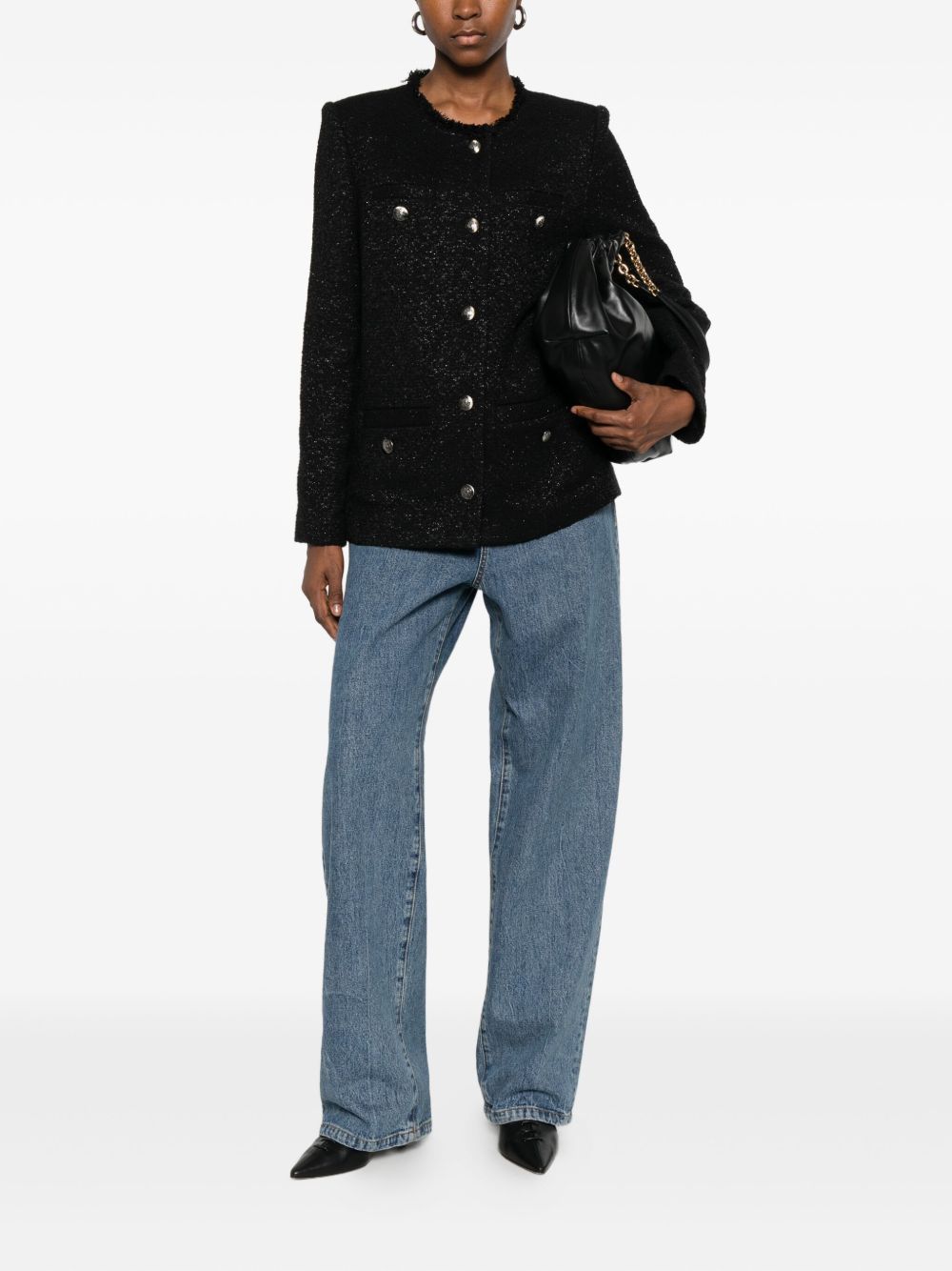 IRO Frayed Trim Round Neck Cardigan for Women