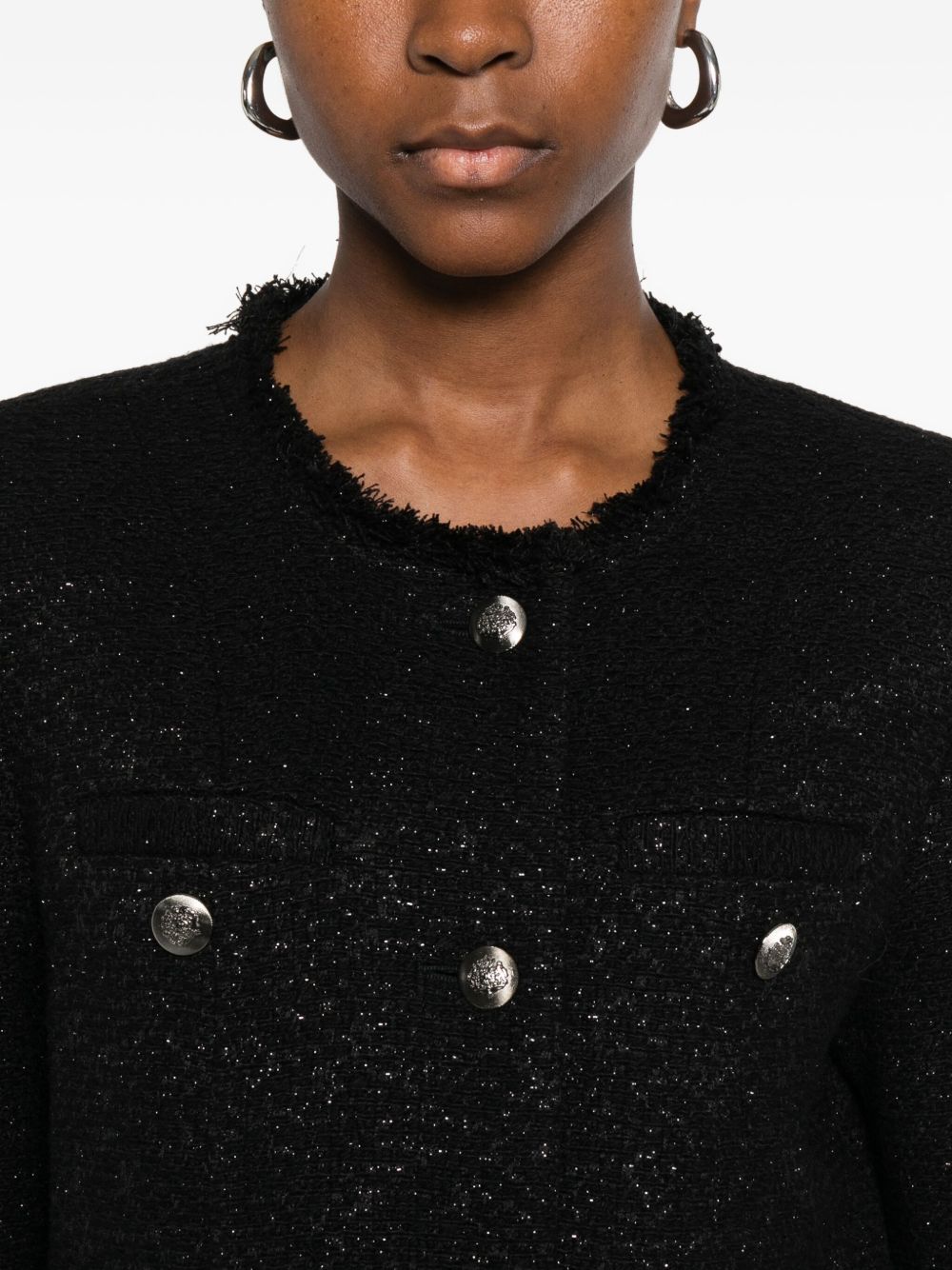 IRO Frayed Trim Round Neck Cardigan for Women