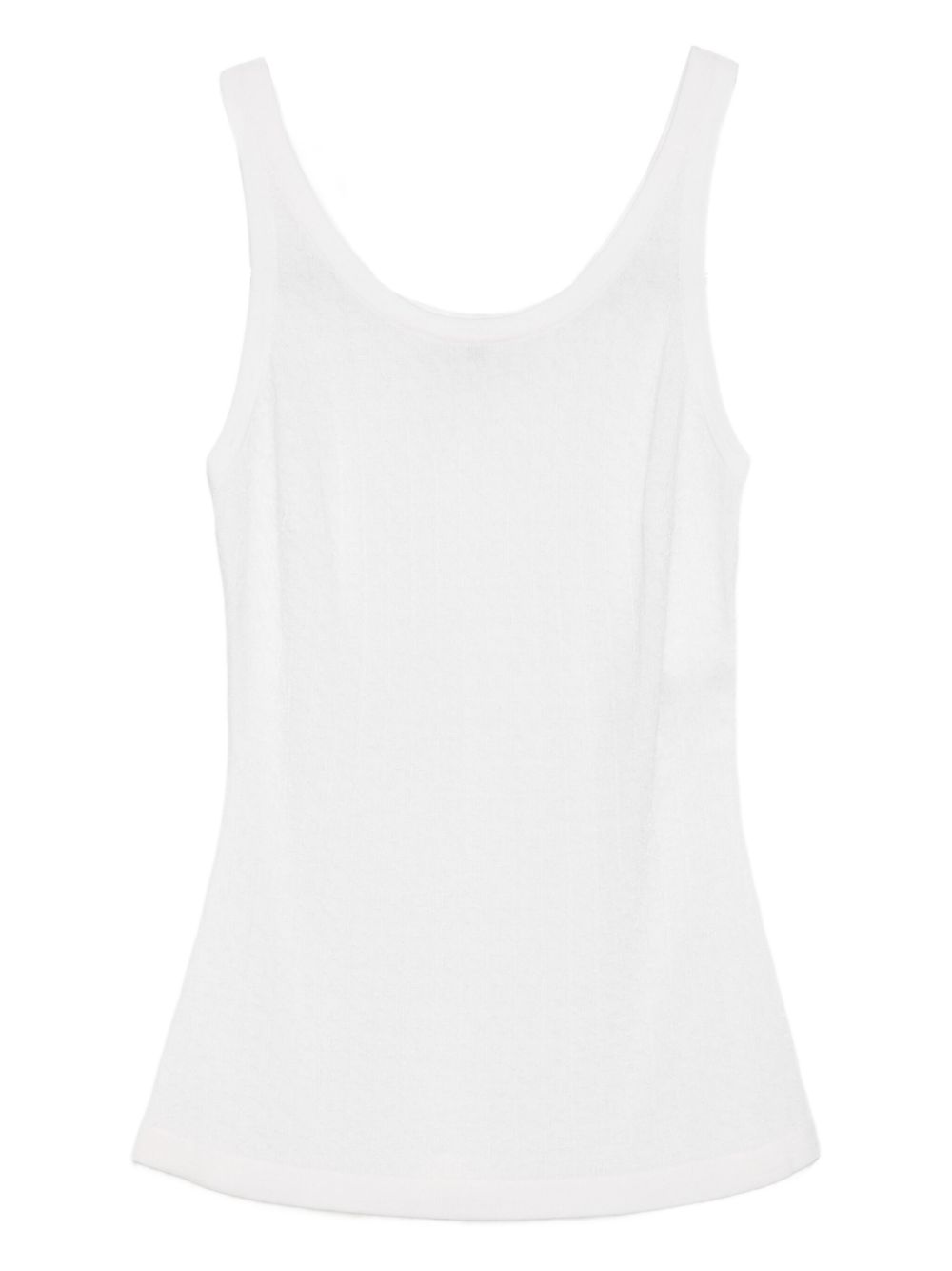 ELISABETTA FRANCHI Wool Blend Sleeveless Scoop Neck Tank Top