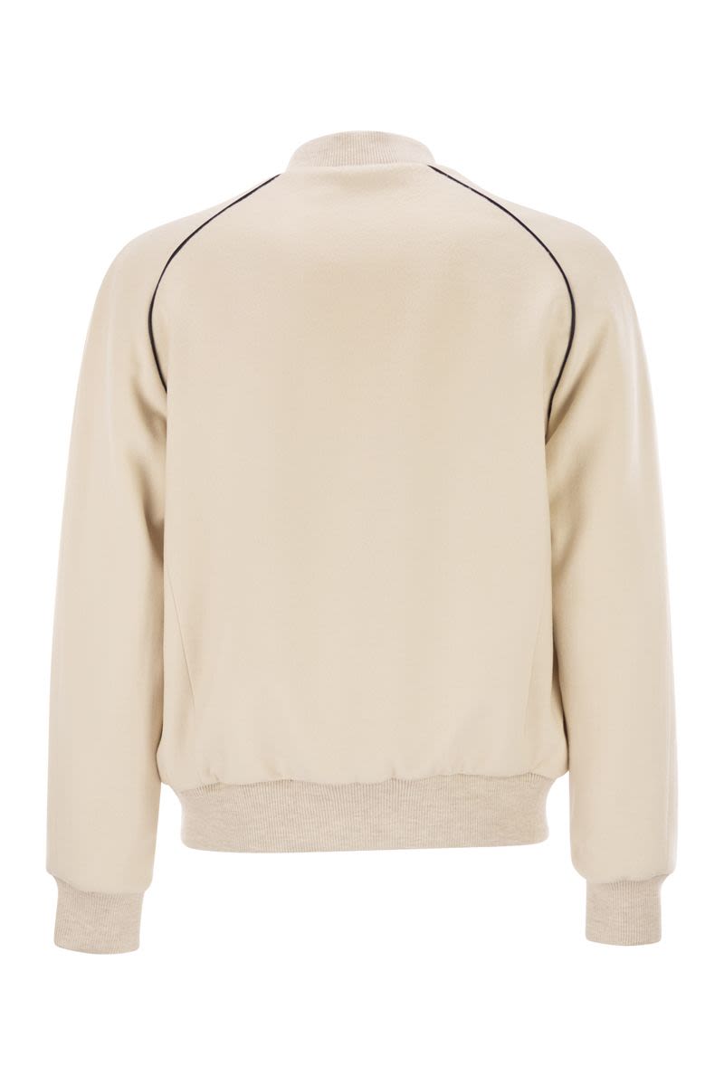 PT TORINO Men's Wool and Cashmere Varsity-Inspired Bomber Jacket